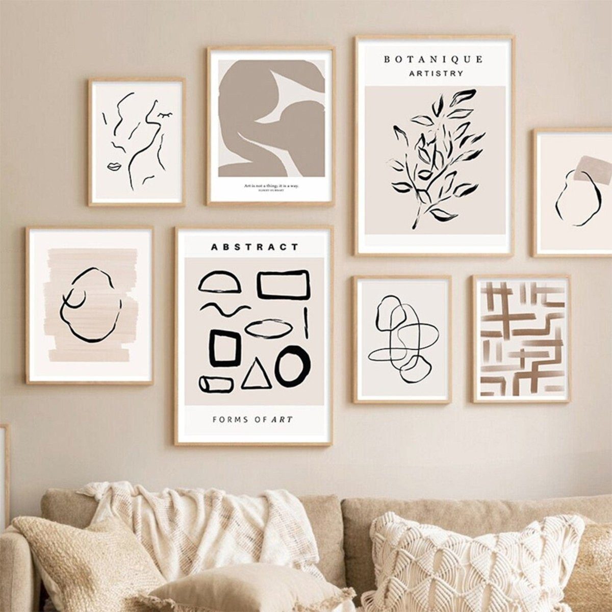 JUSTGOODMOOD Poster Abstrakt Dezente Linien und Formen als Deko Print ohne Rahmen 15 x 20, 8 (1 St)