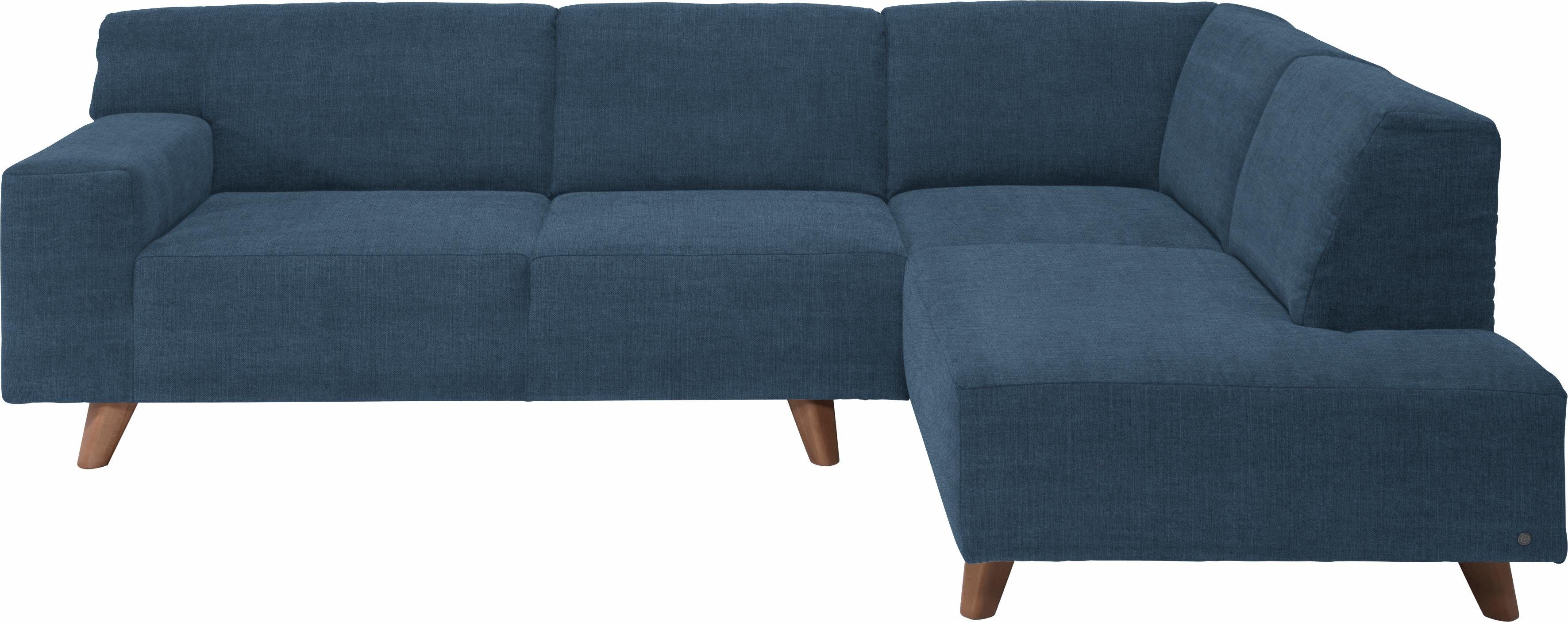 Ecksofa HOME mane, im Retrolook, mit NORDIC nussbaumfarben TOM Füße PURE, TAILOR