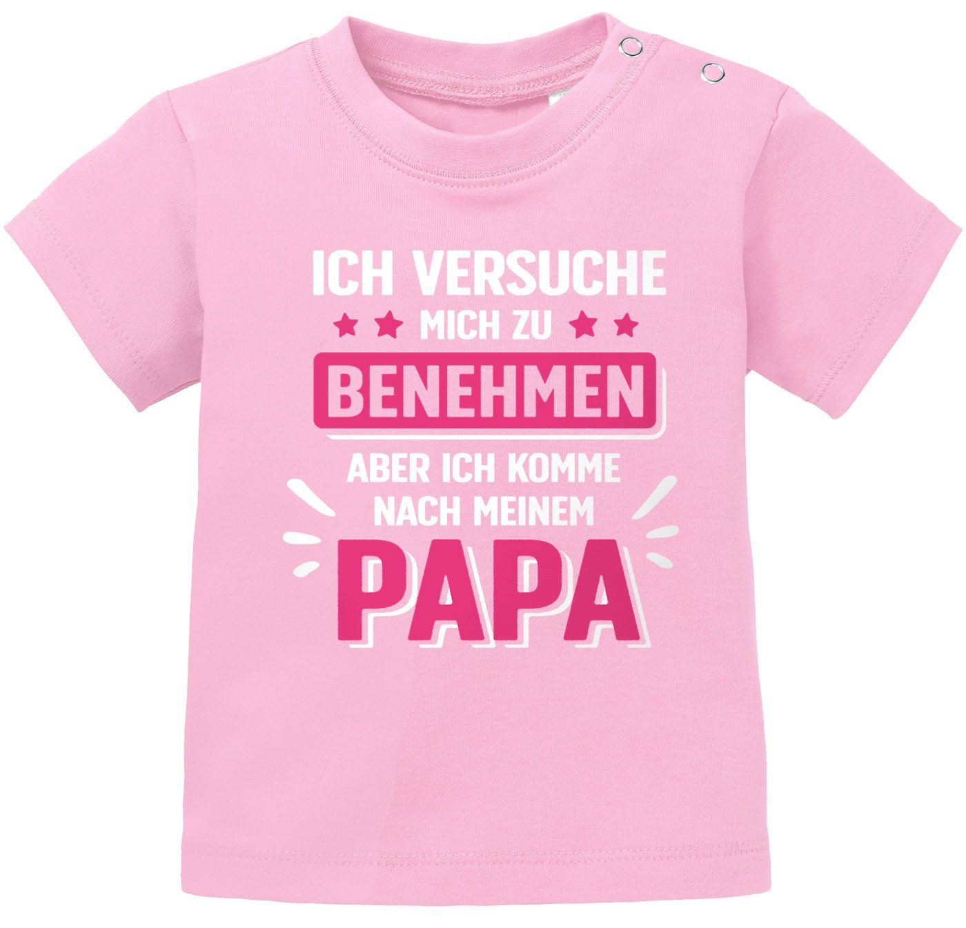 Print-Shirt Baby T-Shirt kurzarm bedruckt mit Spruch Ich versuche mich zu
