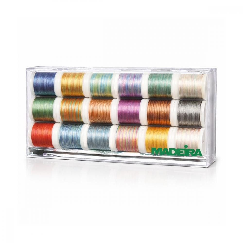 Madeira - Multicolor-Stickgarnbox 18 Farben je 200m Stickgarn, (18-St)
