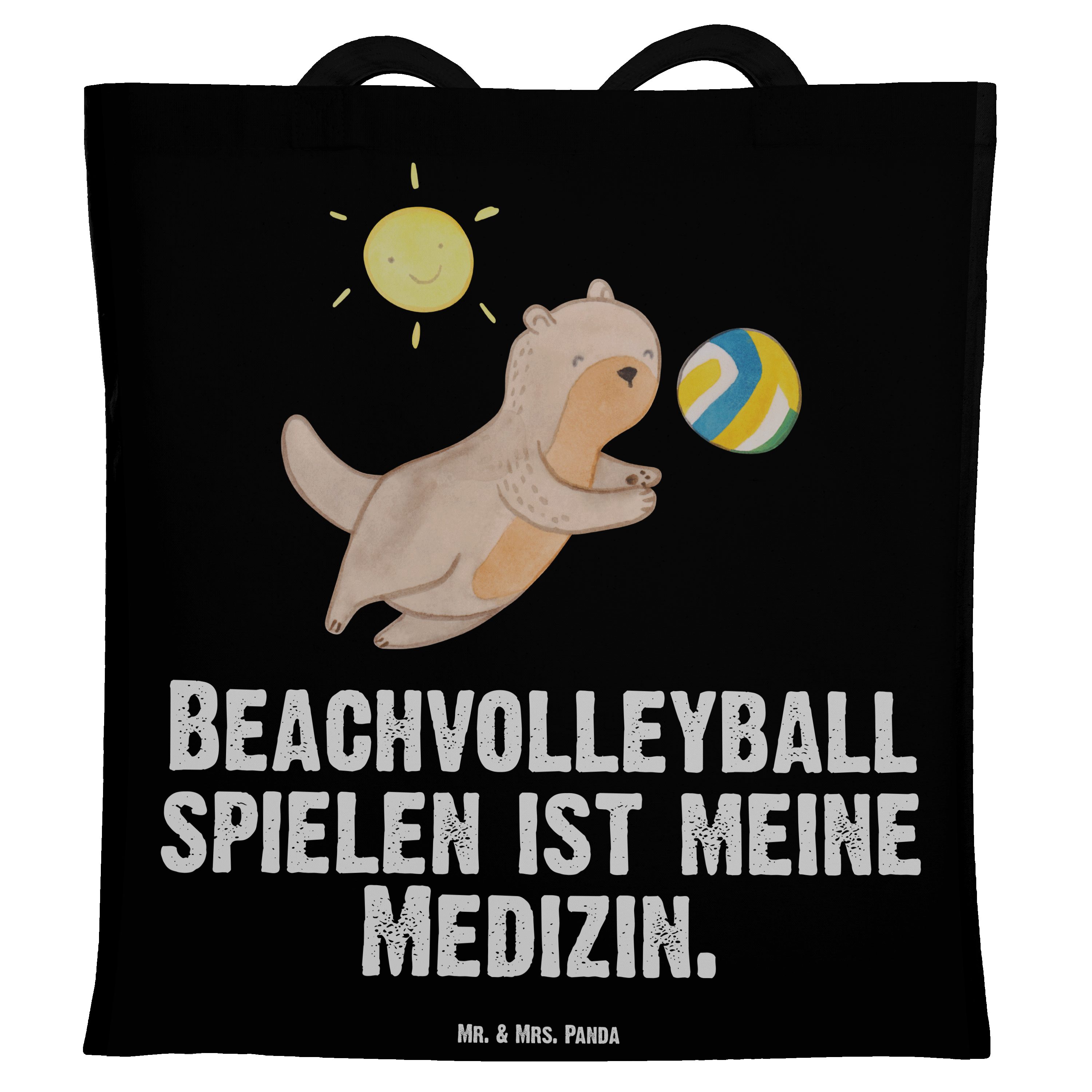 Mr. & Mrs. Panda Otter Geschenk, Schwarz - Strand-Bal Tragetasche - Hobby, (1-tlg) Beachvolleyball Medizin