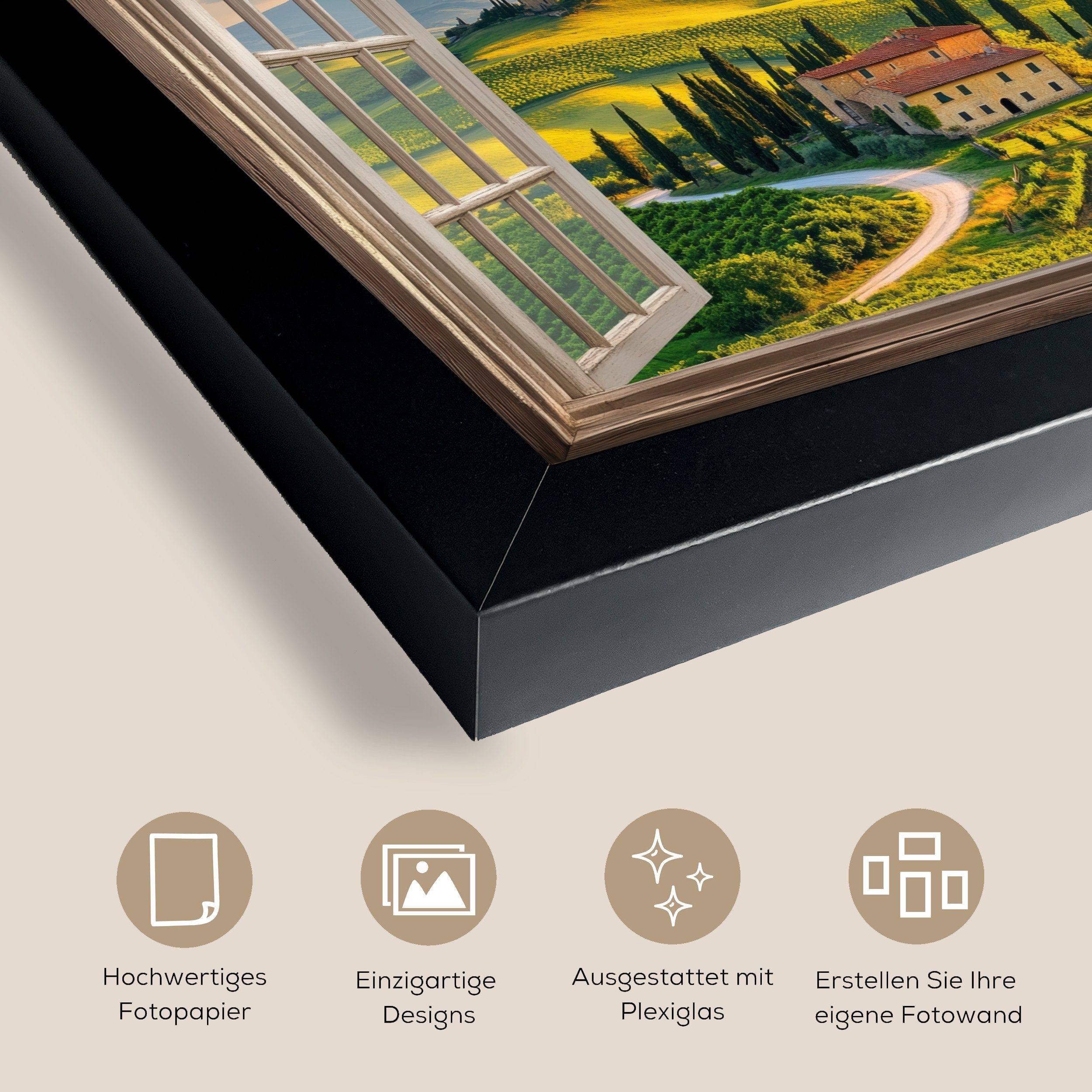 MuchoWow Poster Ansichten - Toskana - Landschaft - Sommer, (1 St), Wandbilder, Deko Wohnzimmer Schlafzimmer, 30x20 cm