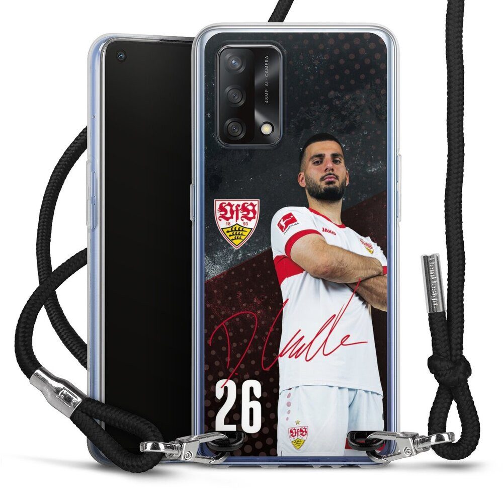 DeinDesign Handyhülle VfB Stuttgart Deniz Undav Offizielles Lizenzprodukt Deniz Undav 24/25, Oppo A74 Handykette Hülle mit Band Case zum Umhängen Cover mit Kette