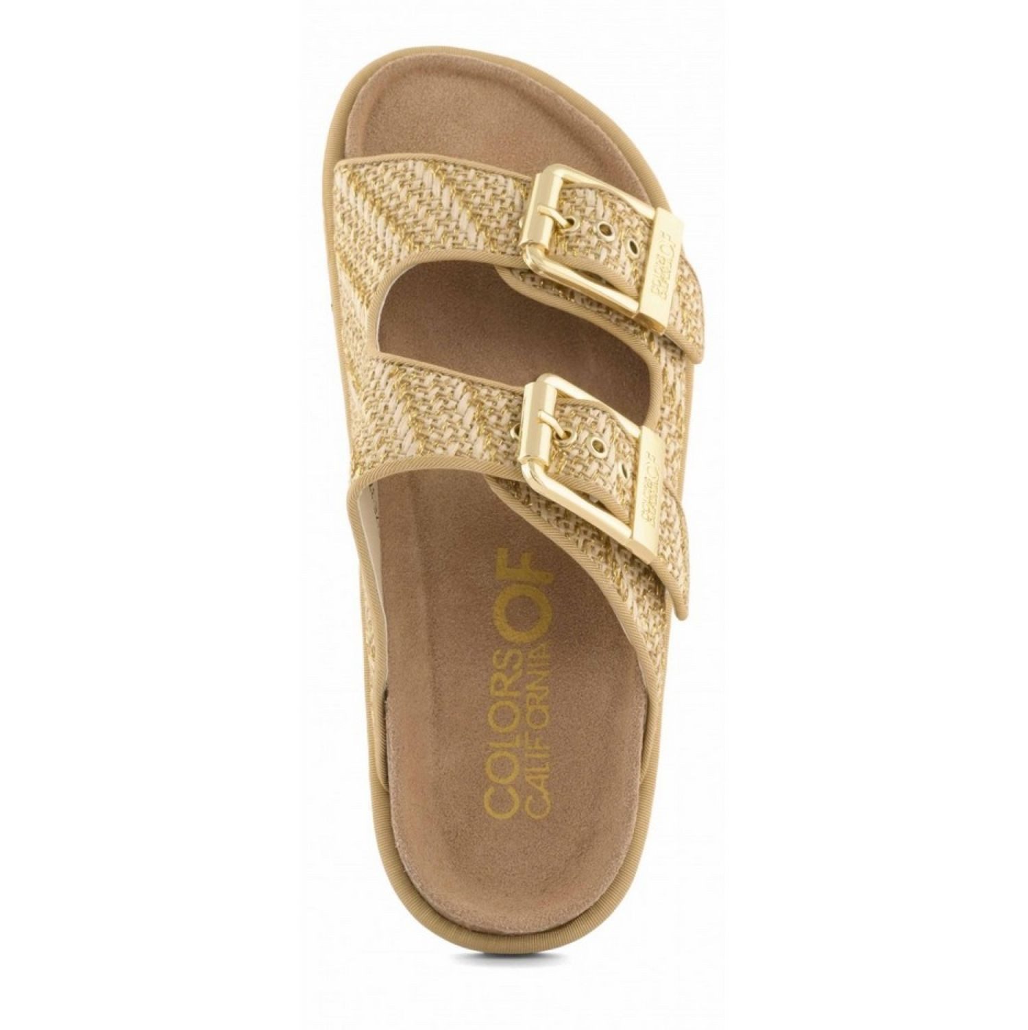Colors of California Two buckle sandal metal rafia Schlappen