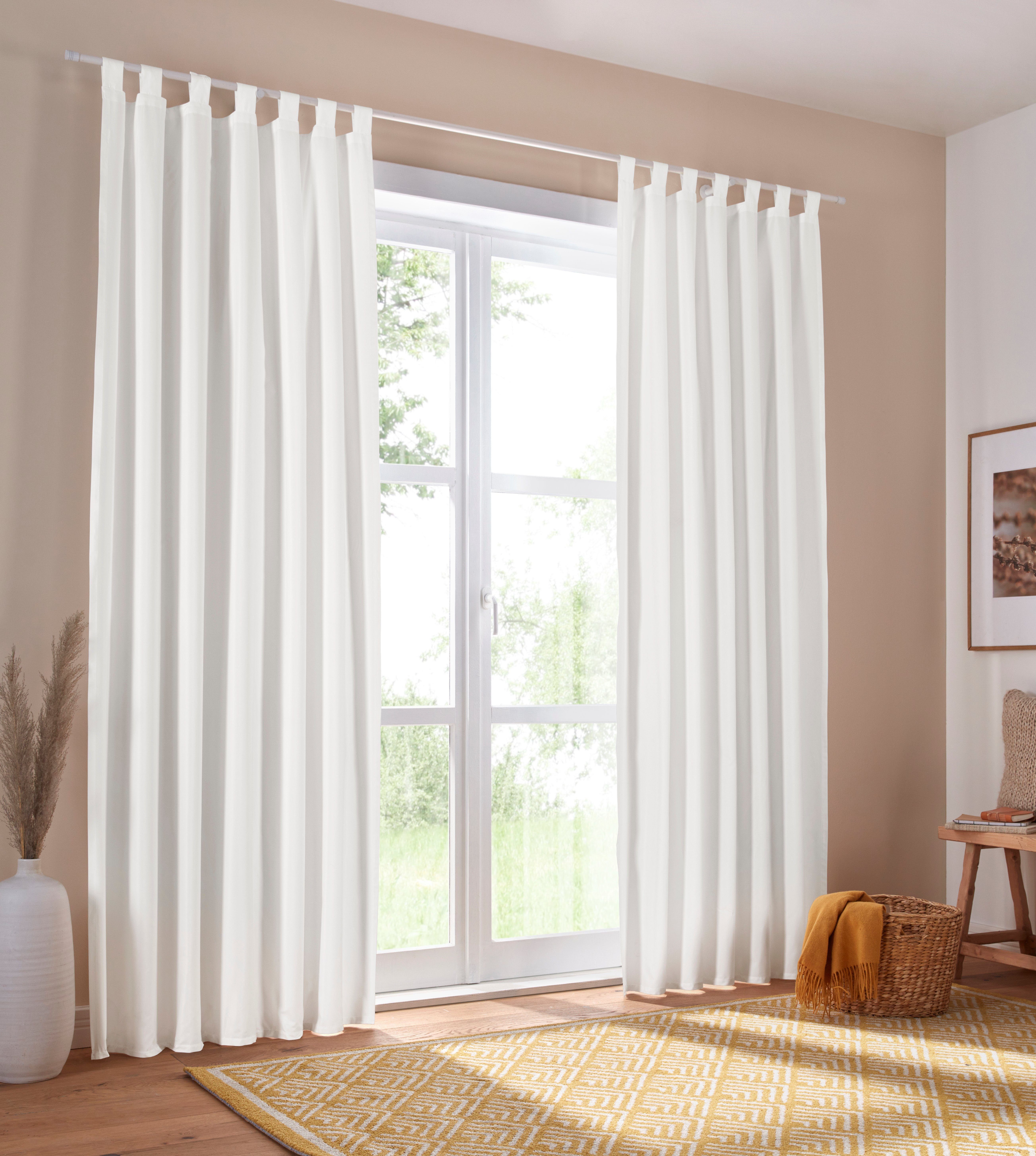 OTTO home Vorhang Parry (2 St), Schlaufen, blickdicht, Polyester, 2-er Set, blickdicht, monochrom, basic