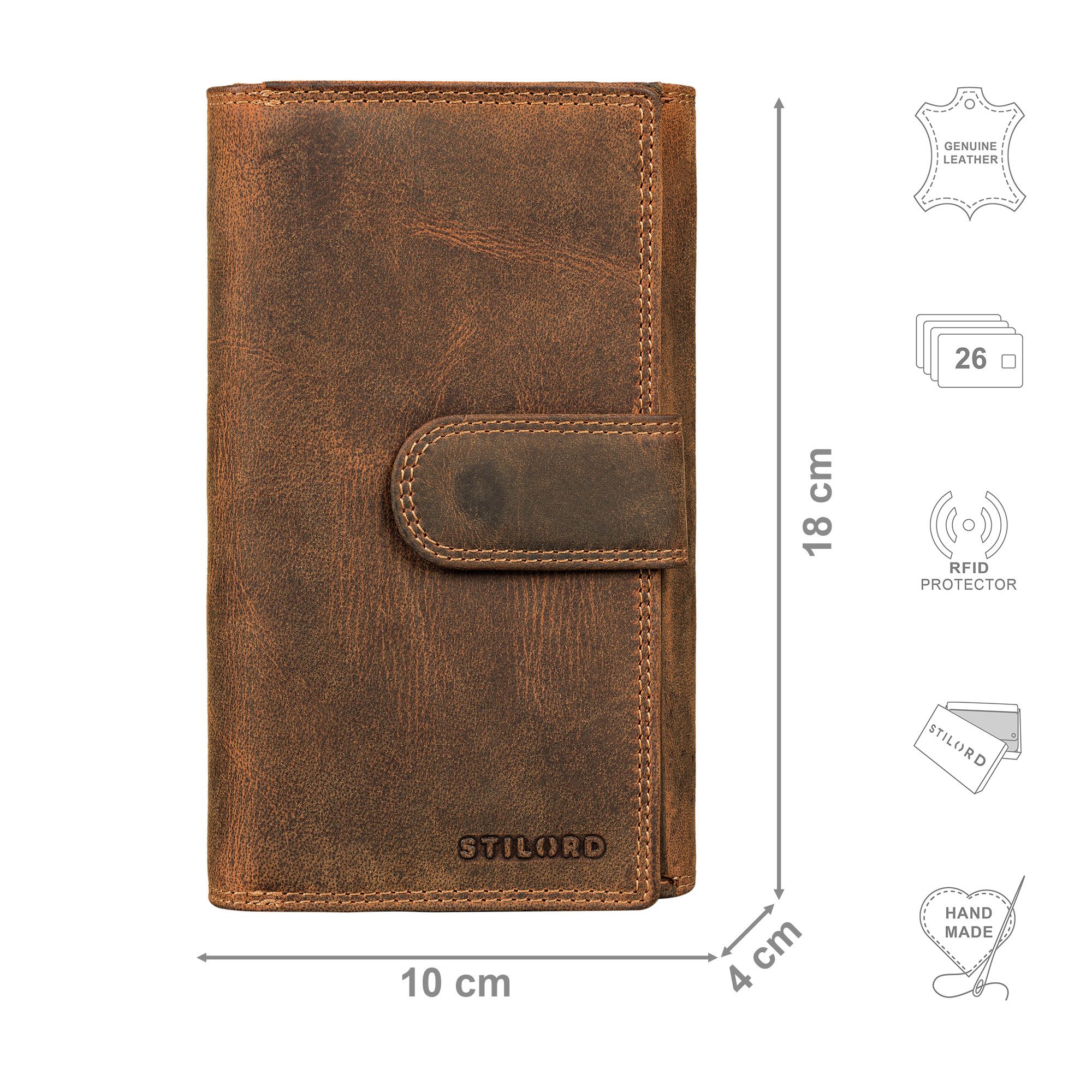 STILORD Geldbörse "Alissa" Elegante Geldbörse Damen Leder Groß 26 Kartenfäc günstig online kaufen