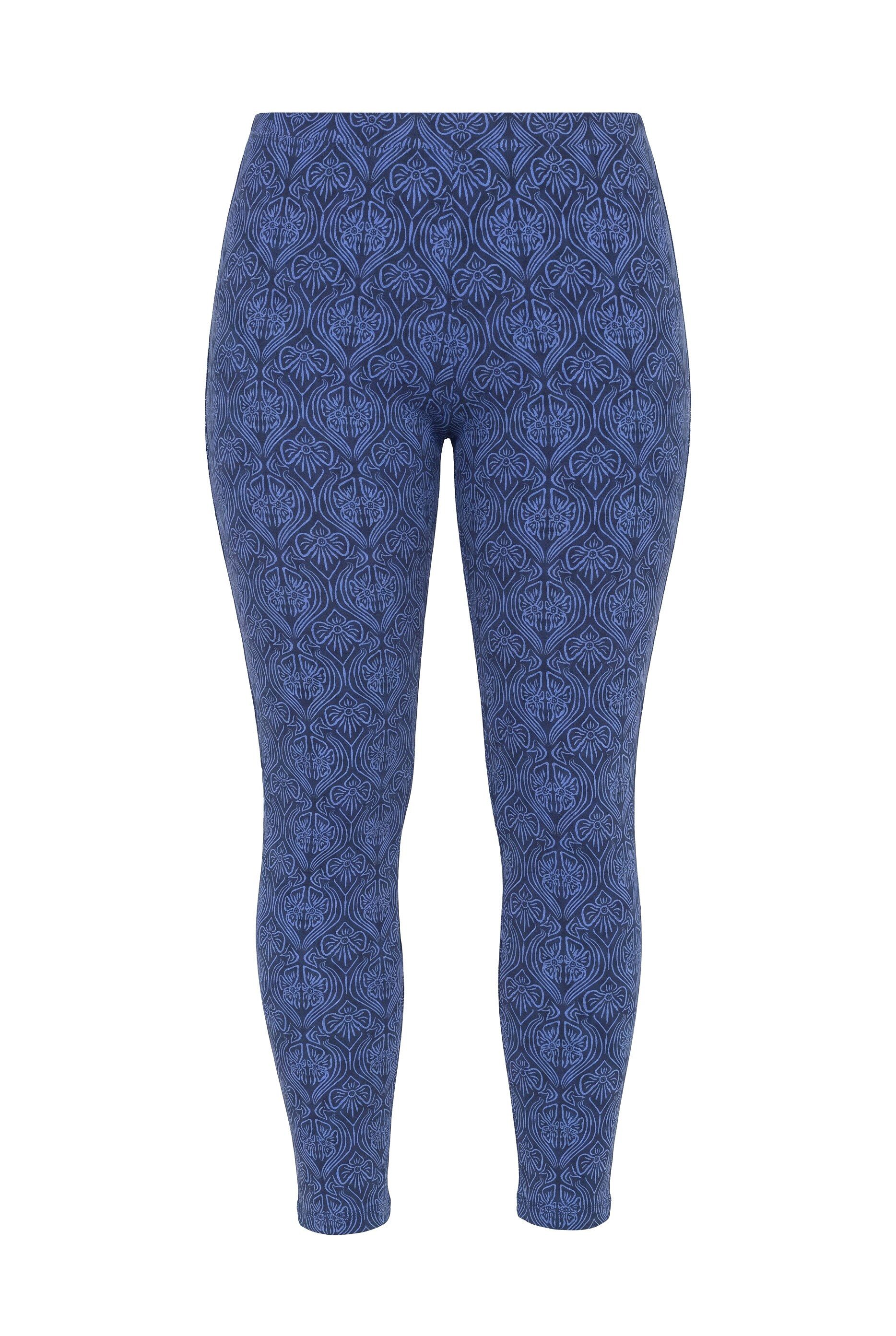 Ulla Popken Leggings Leggings Blüten Elastikbund Stretch Biobaumwolle