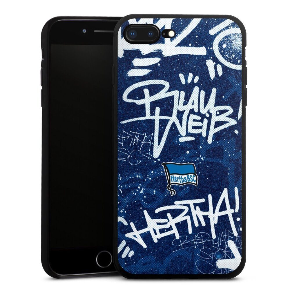 DeinDesign Handyhülle Hertha BSC Graffiti Offizielles Lizenzprodukt Street Graffiti, Apple iPhone 8 Plus Silikon Hülle Bumper Case Handy Schutzhülle