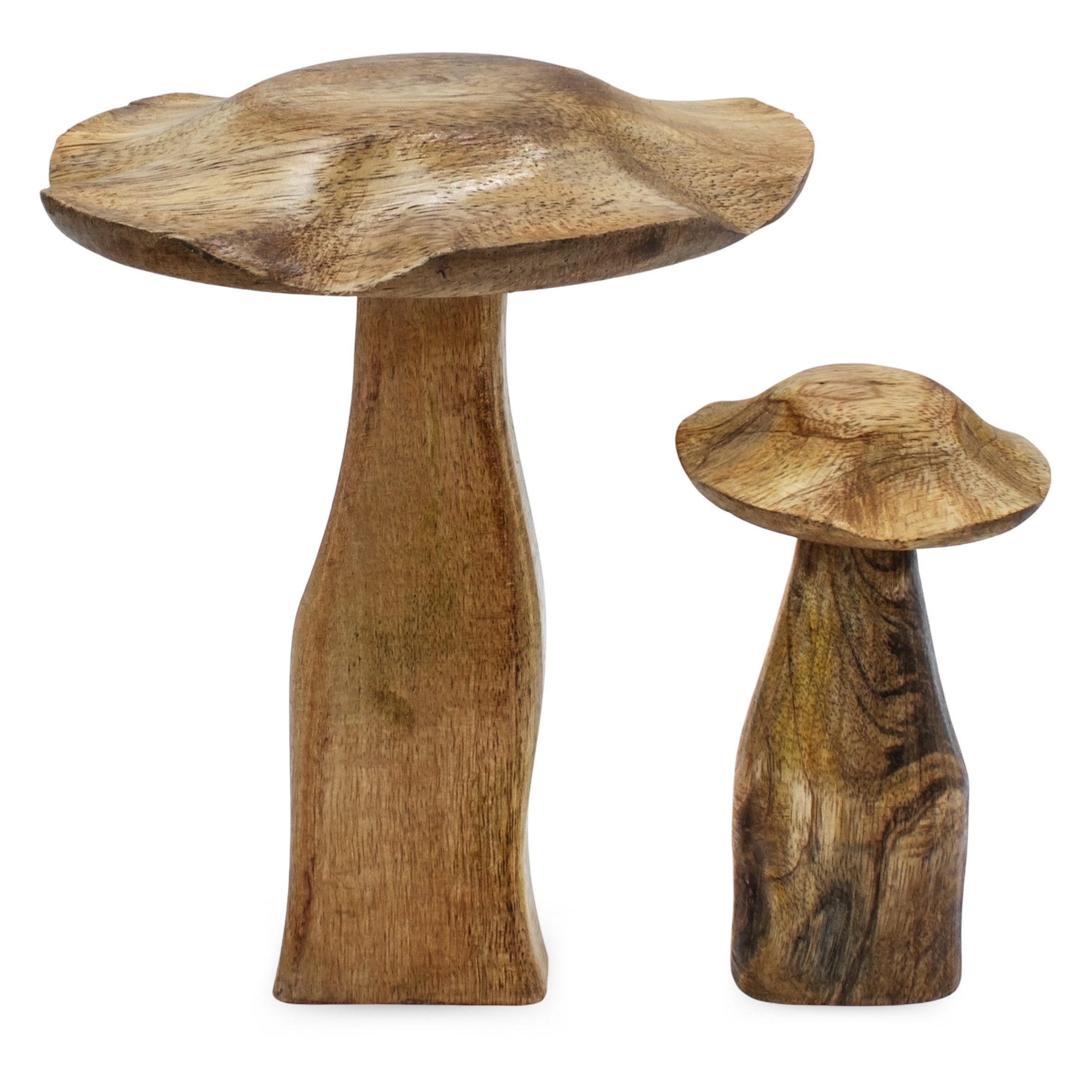Dekofigur Mangoholz Deko Pilz 3er Set natur - 20 / 13 cm