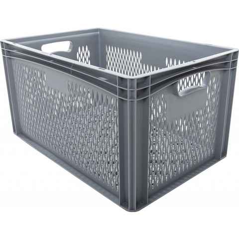 SURPLUS Aufbewahrungsbox Eurobox 60 x 40 x 32 cm, 62 L, durchbrochen, grau