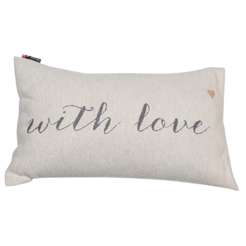 DAVID FUSSENEGGER Kissenbezug Silvretta 'with love' 30 x 50 cm Rohweiß günstig online kaufen