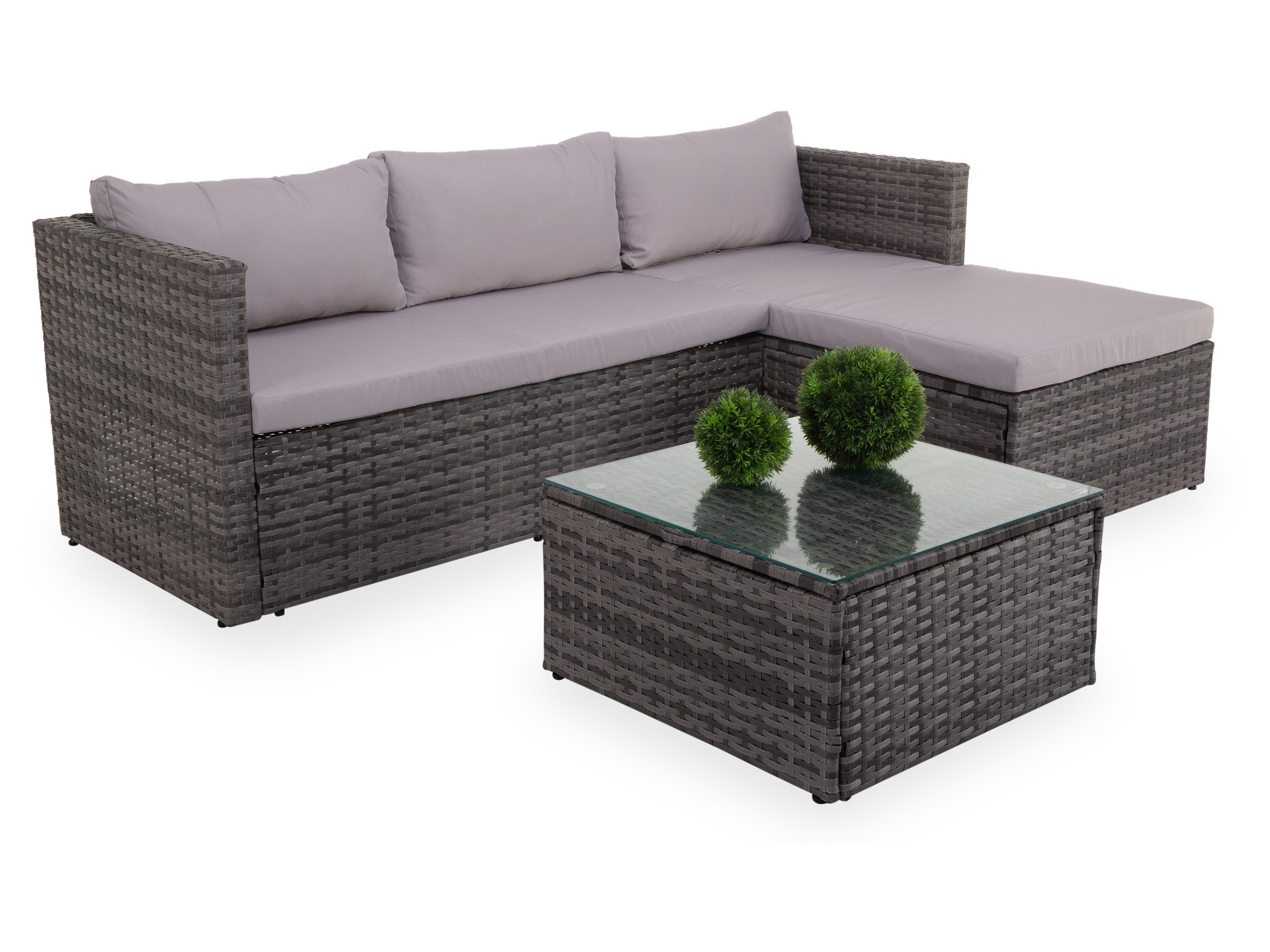Outdoor Gartenlounge-Set Loungeecke outdoor LIMA BHT 194x62x129 cm bunt Garten-Sofa Loungesofa