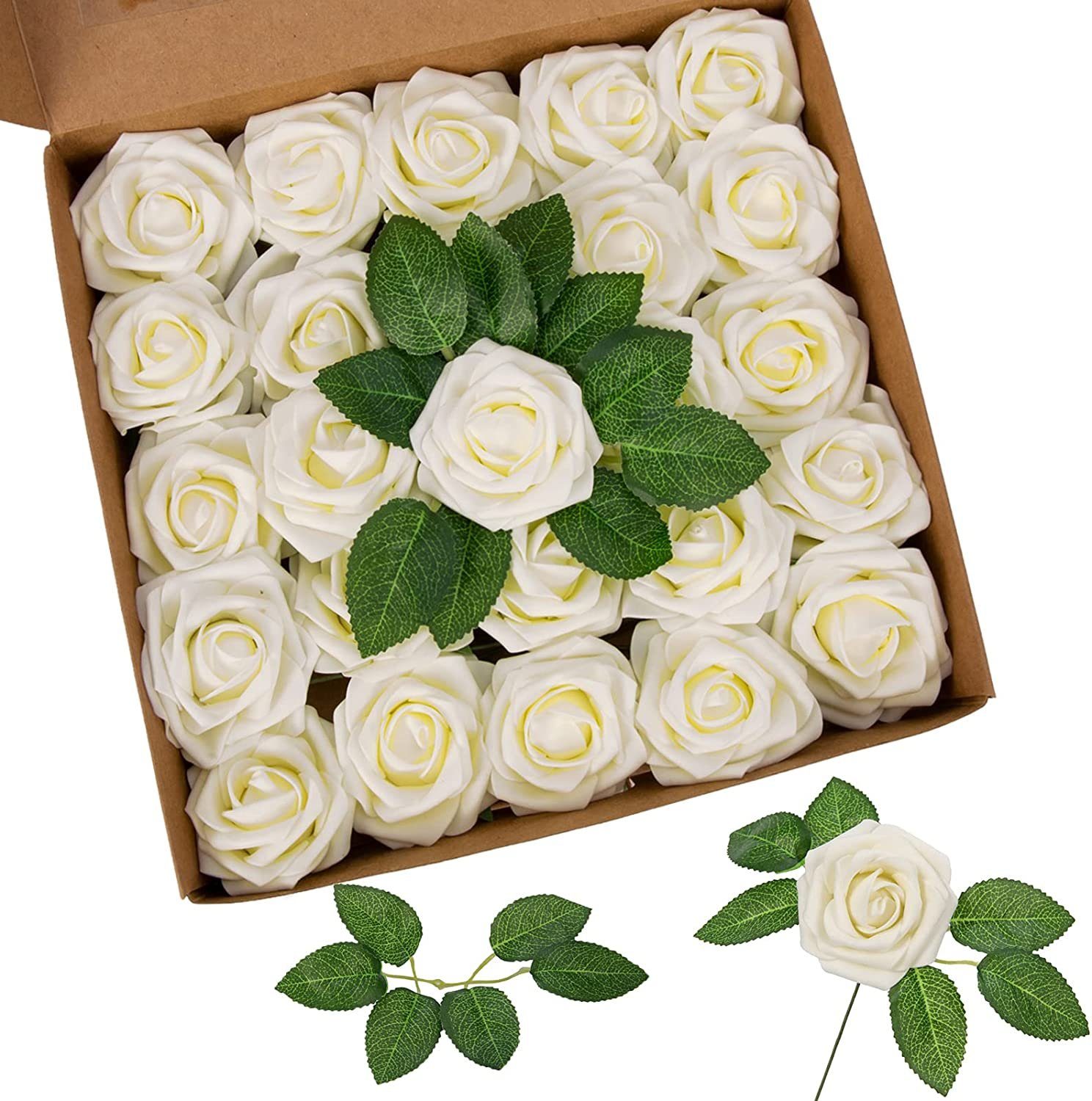50 Stück Schaum Rosenköpfe Künstliche Blumenköpfe Hochzeit Party Bouquet 