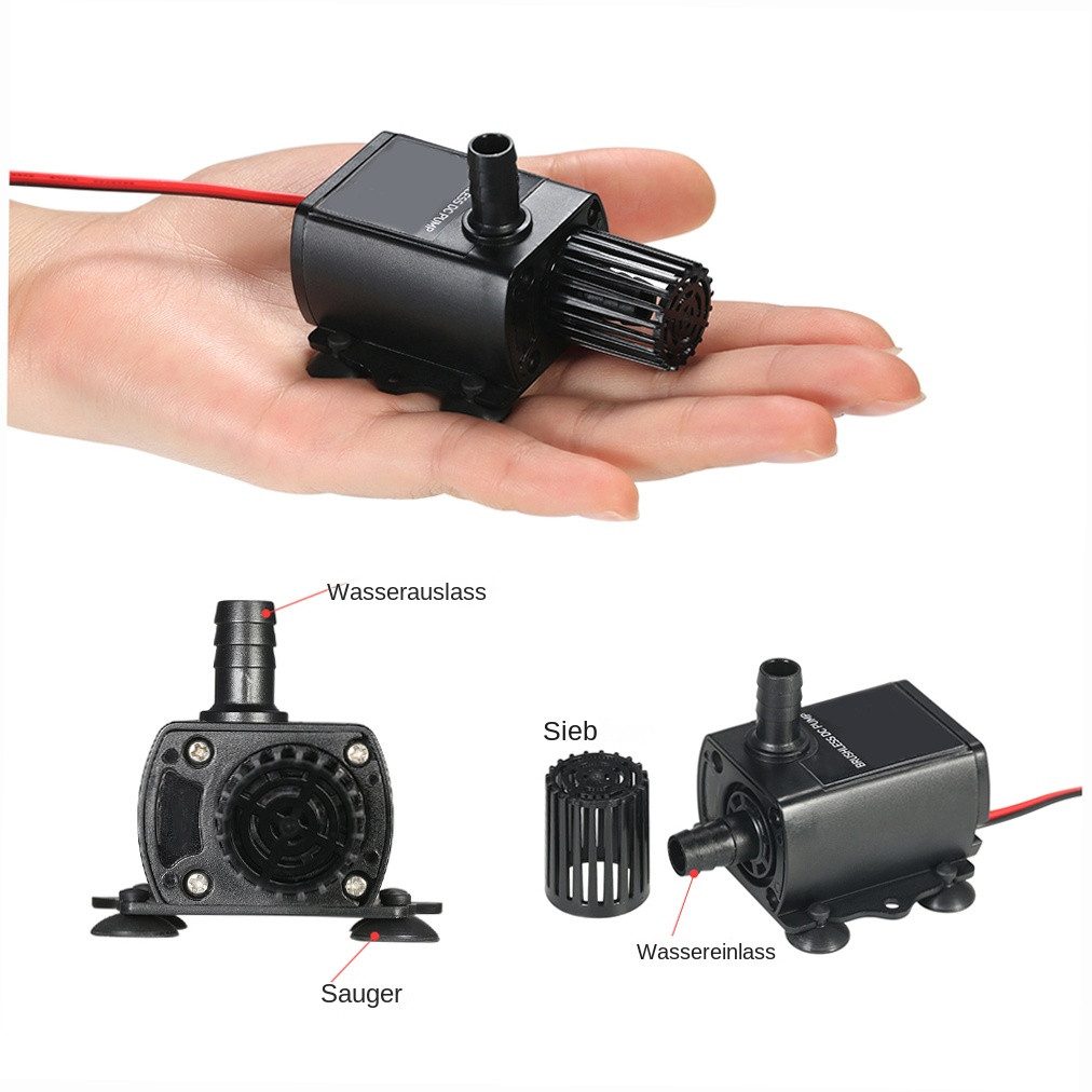 GARRYFIZH Aquarienpumpe Aquarienpumpe Wasserpumpe Aquarium USB DC5V 4.8W Aquarium Pumpe, LED-Kontrollleuchte Bürstenloser Motor