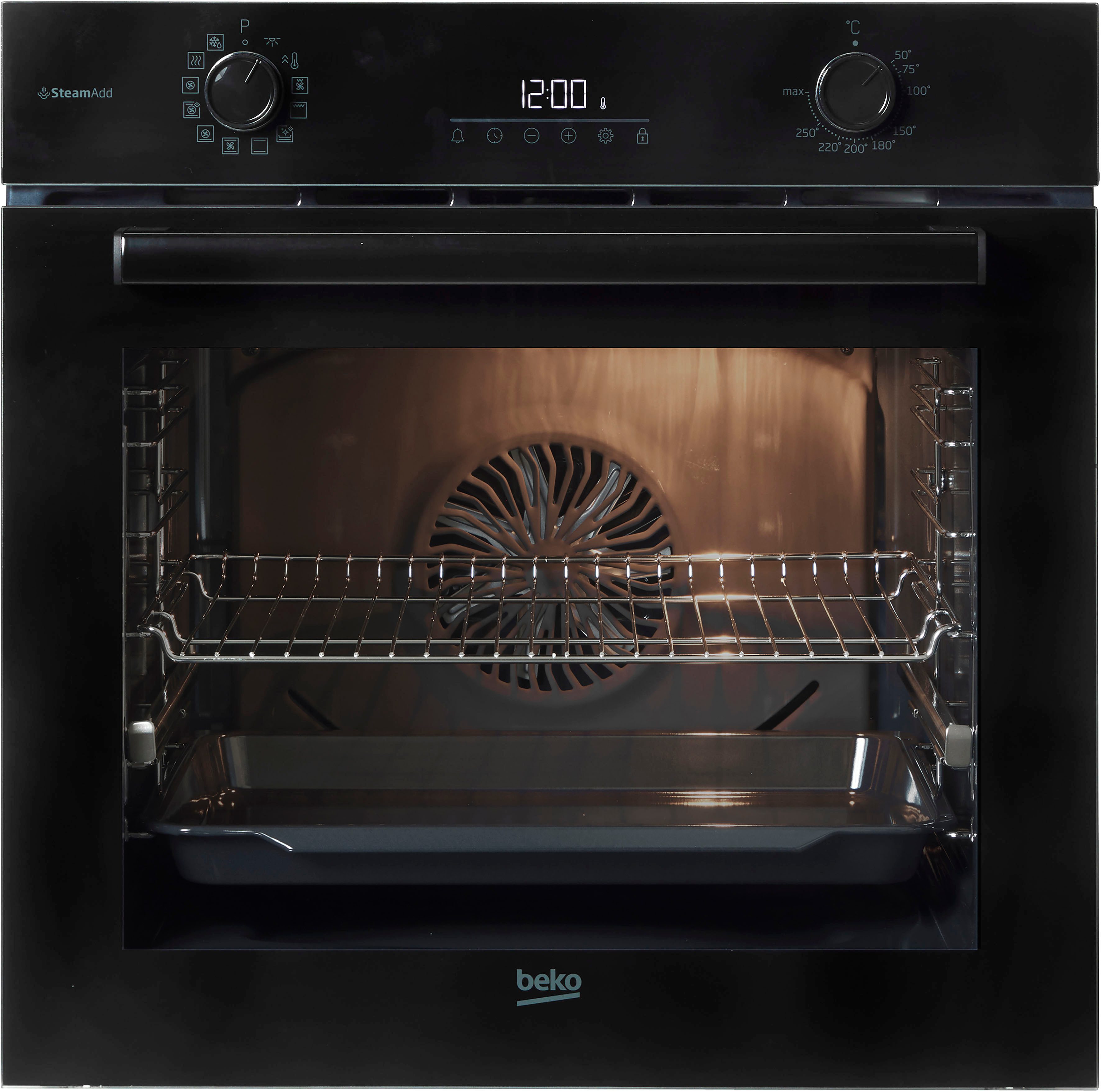 BEKO Einbaubackofen b300 BBIS17300BCS, mit 1-fach-Teleskopauszug, katalytische Reinigung, mit SteamAdd Dampfunterstützung, Dampffunktion