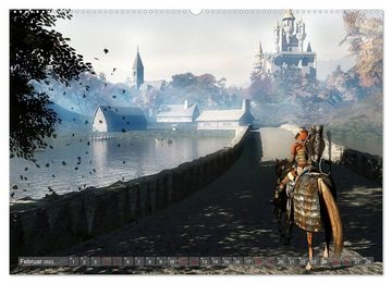 CALVENDO Wandkalender Helden, Drachen und Magie (Premium, hochwertiger DIN A2 Wandkalender 2023, Kunstdruck in Hochglanz)