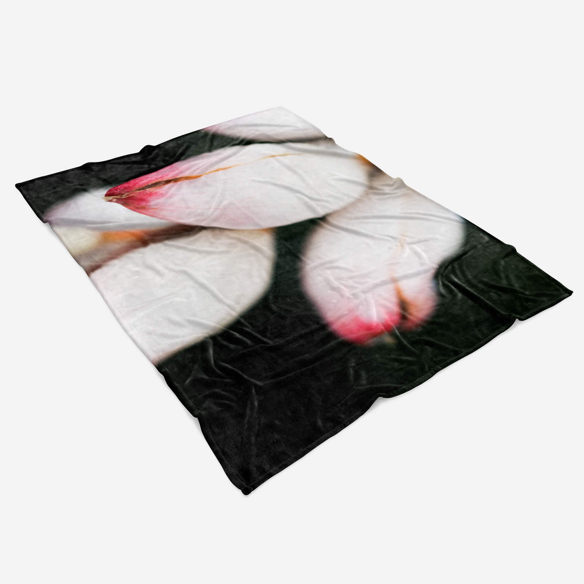 Sinus Art Handtücher Handtuch Strandhandtuch Baumwolle-Polyester-Mix Handtuch Saunatuch Kuscheldecke (1-St), Blume Fotomotiv Blüte, mit weiße