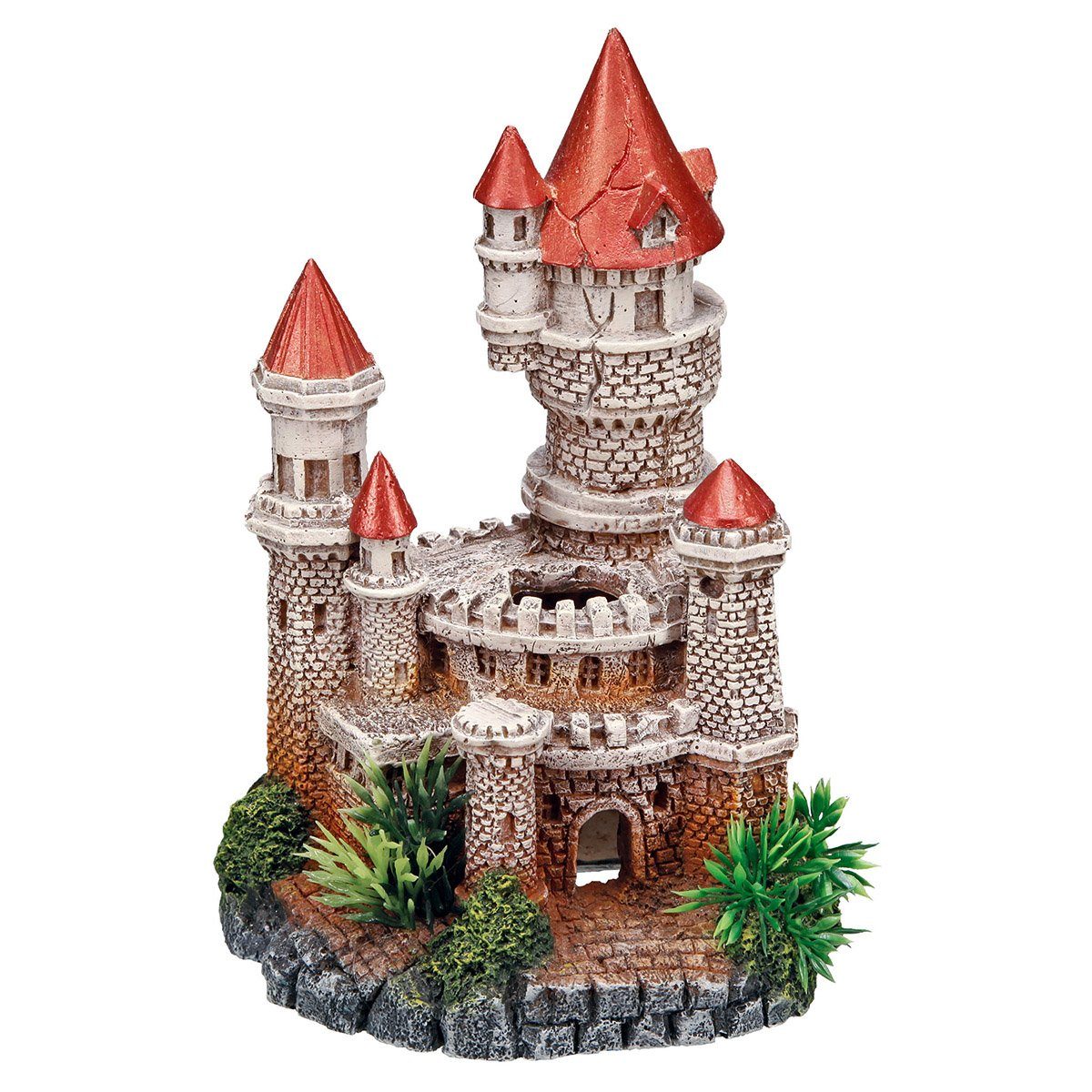 Aquariendeko Aquariendekoration Schloss mit Pflanzen