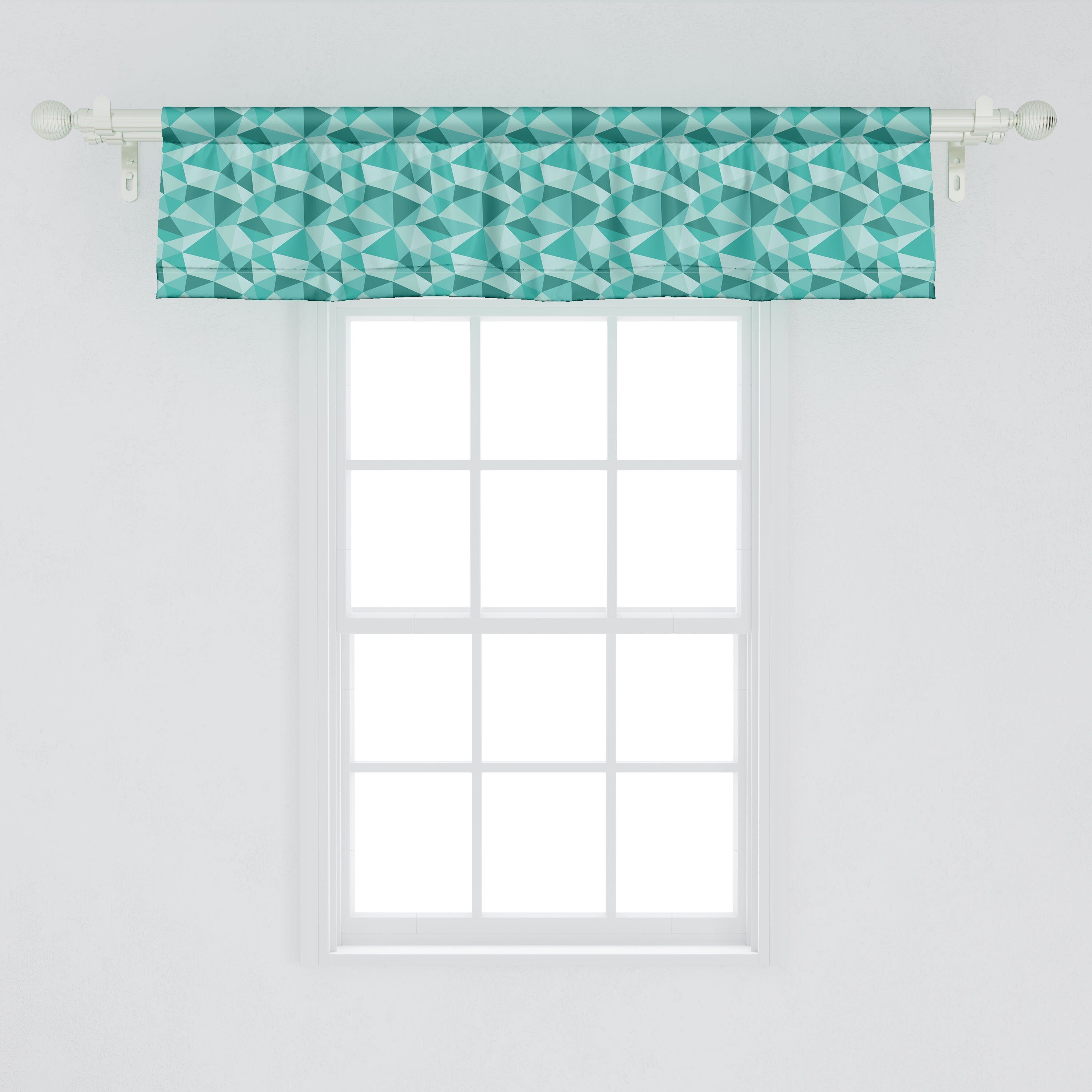 Poygonal Vorhang mit Kunst für Geometrisch Schlafzimmer Microfaser, Scheibengardine Dekor Küche Volant Abakuhaus, Stangentasche, Triangles