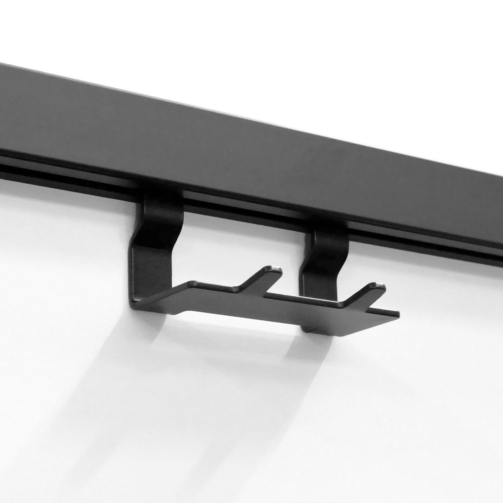 Kesseböhmer Küchenrückwand Linero Style Relingsystem für die Küche - versch. Elemente, (1-tlg), 2er Hakenleiste in schwarz zum Einhängen