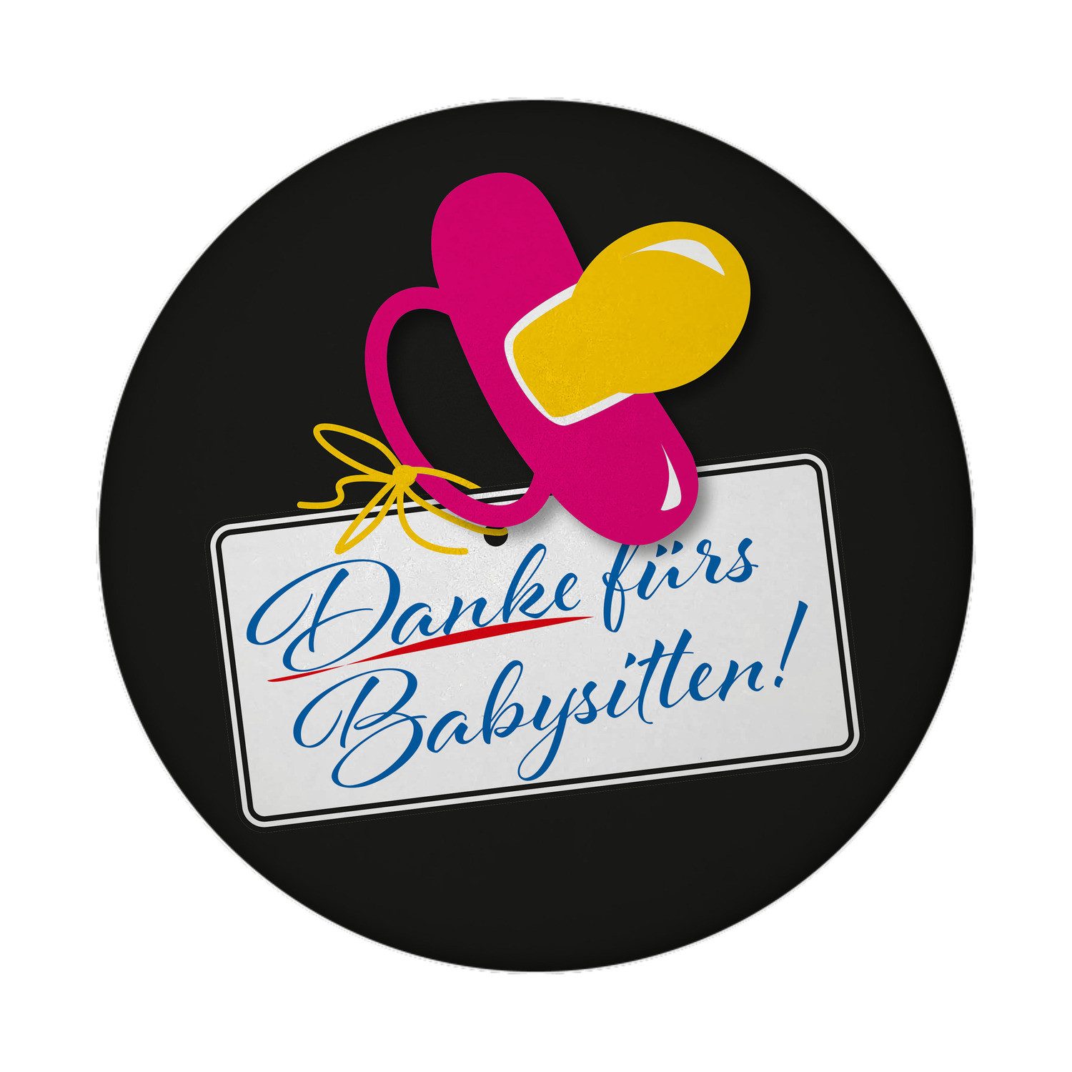 Magnet Schnuller in pink Magnet mit Flaschenöffner rund Spruch Danke fürs