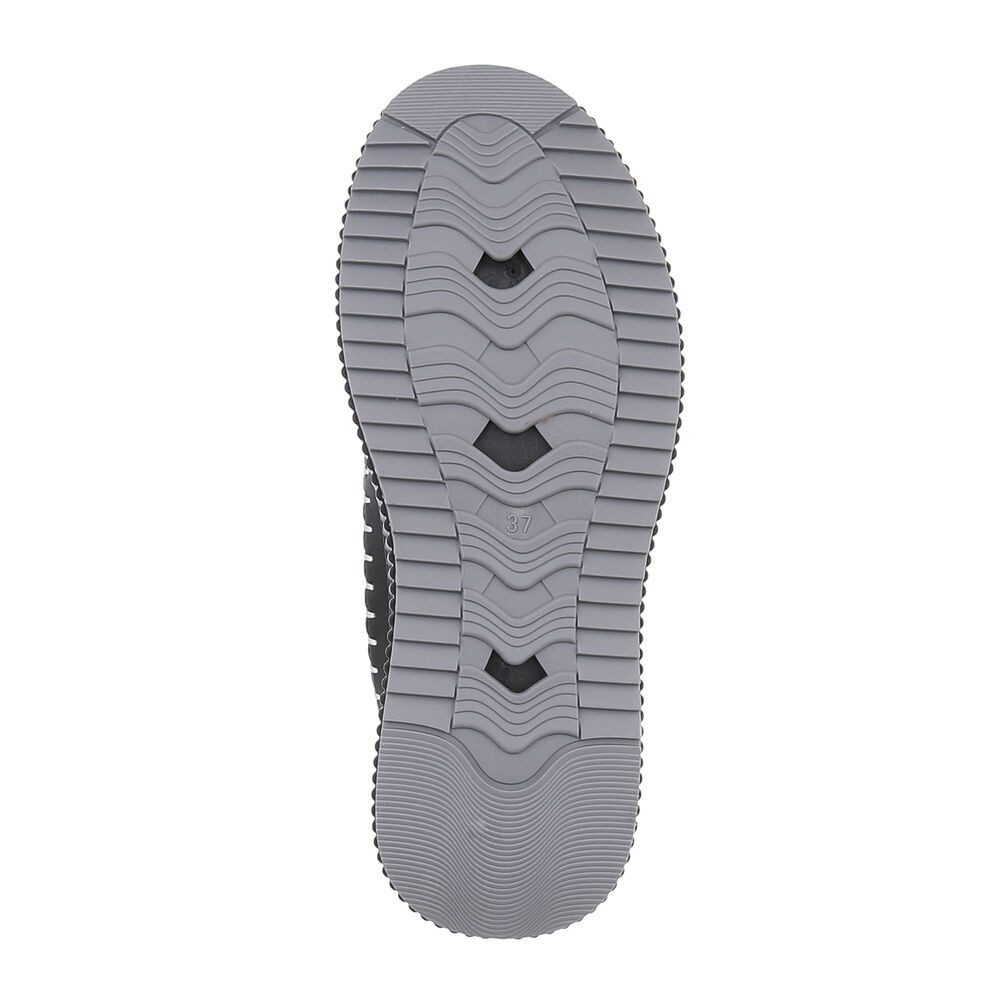Ital-Design Damen Freizeit Plateaustiefelette (87214664) Flach Plateaustiefeletten in Schwarz