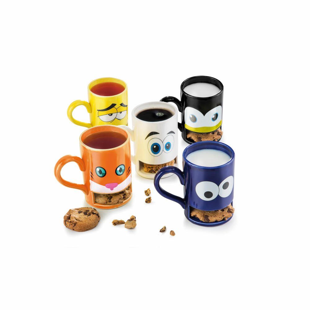 Donkey Products Becher Keks-Monster mit Keksfach Blau, 250 ml, Keramik – Bild 4 von 4