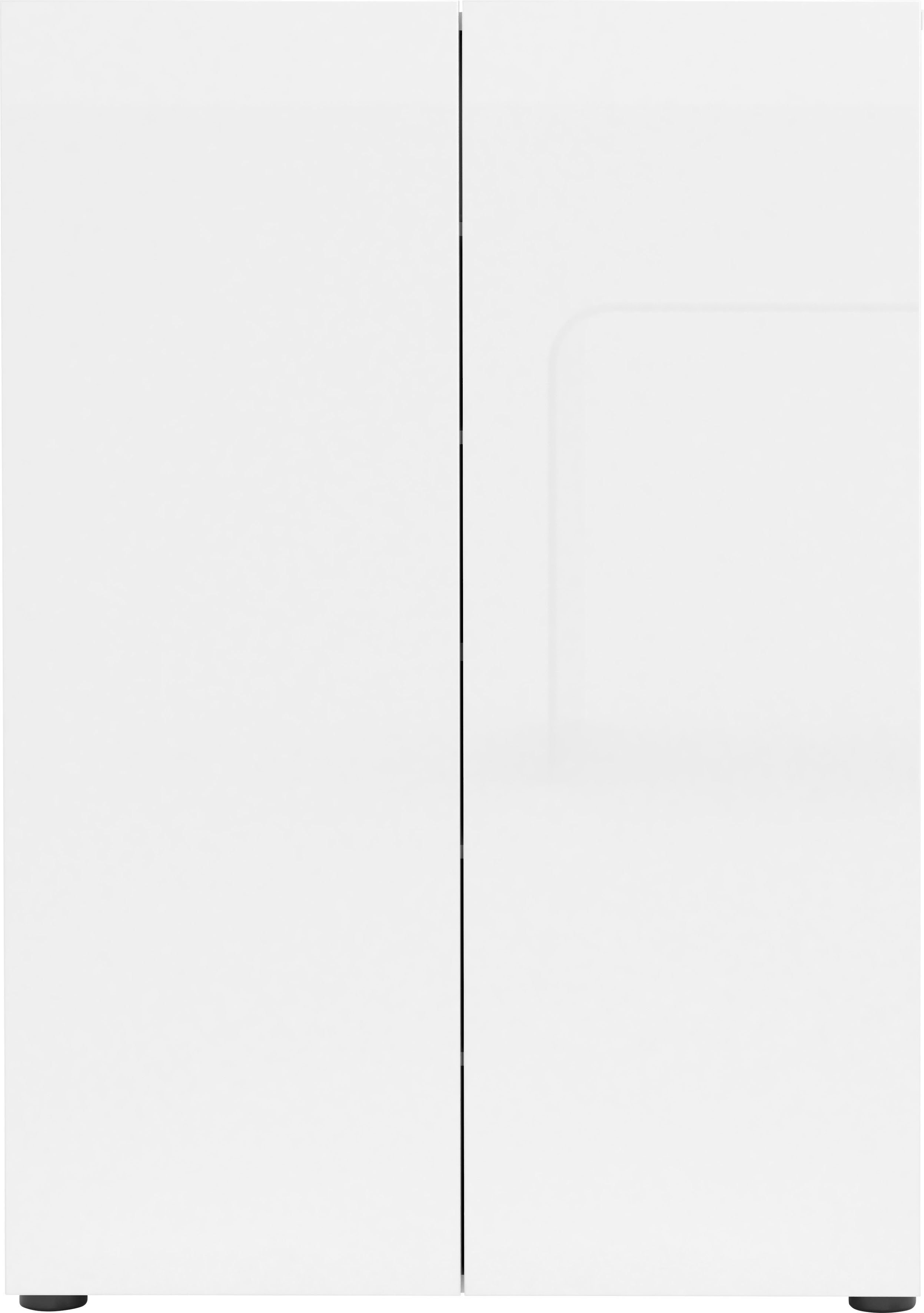 INOSIGN Schuhschrank Mister, Schuhregal, Made in Italy, 6 Fächer, 5 Einlegeböden Breite 80 cm, 2 Türen, in Hochglanz lackiert, für ca. 18 Paar Schuhe