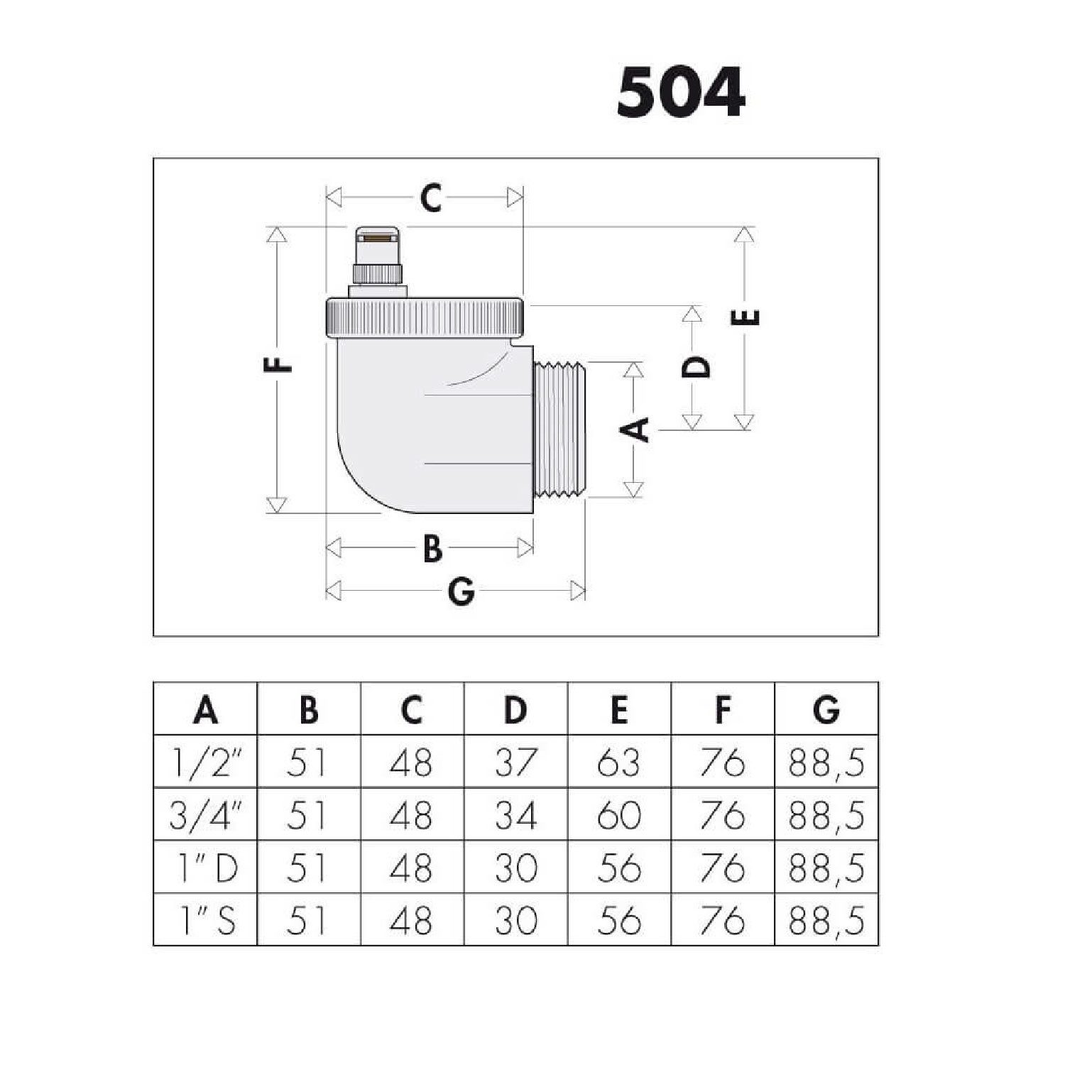 Caleffi Absperrventil Schnellentlüfter DN15 1/2 Zoll Automatisches Eck Entlüftungsventil