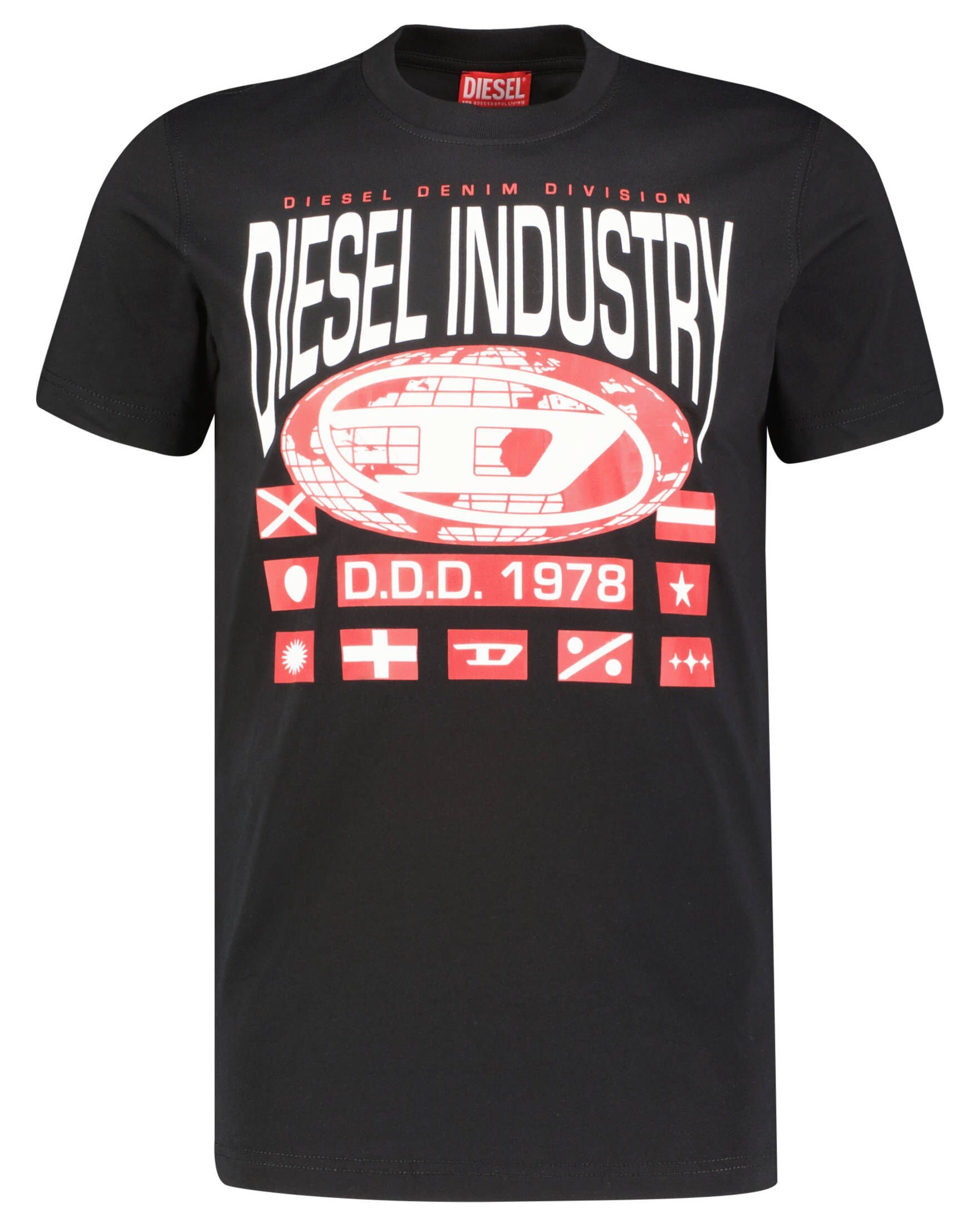 schwarz Herren T-DIEGOR T-Shirt (1-tlg) (15) Diesel T-Shirt