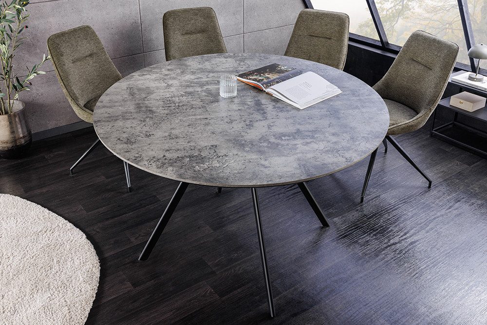 riess-ambiente Esstisch ATELIER 120cm grau / schwarz - Beton-Design, Metall günstig online kaufen