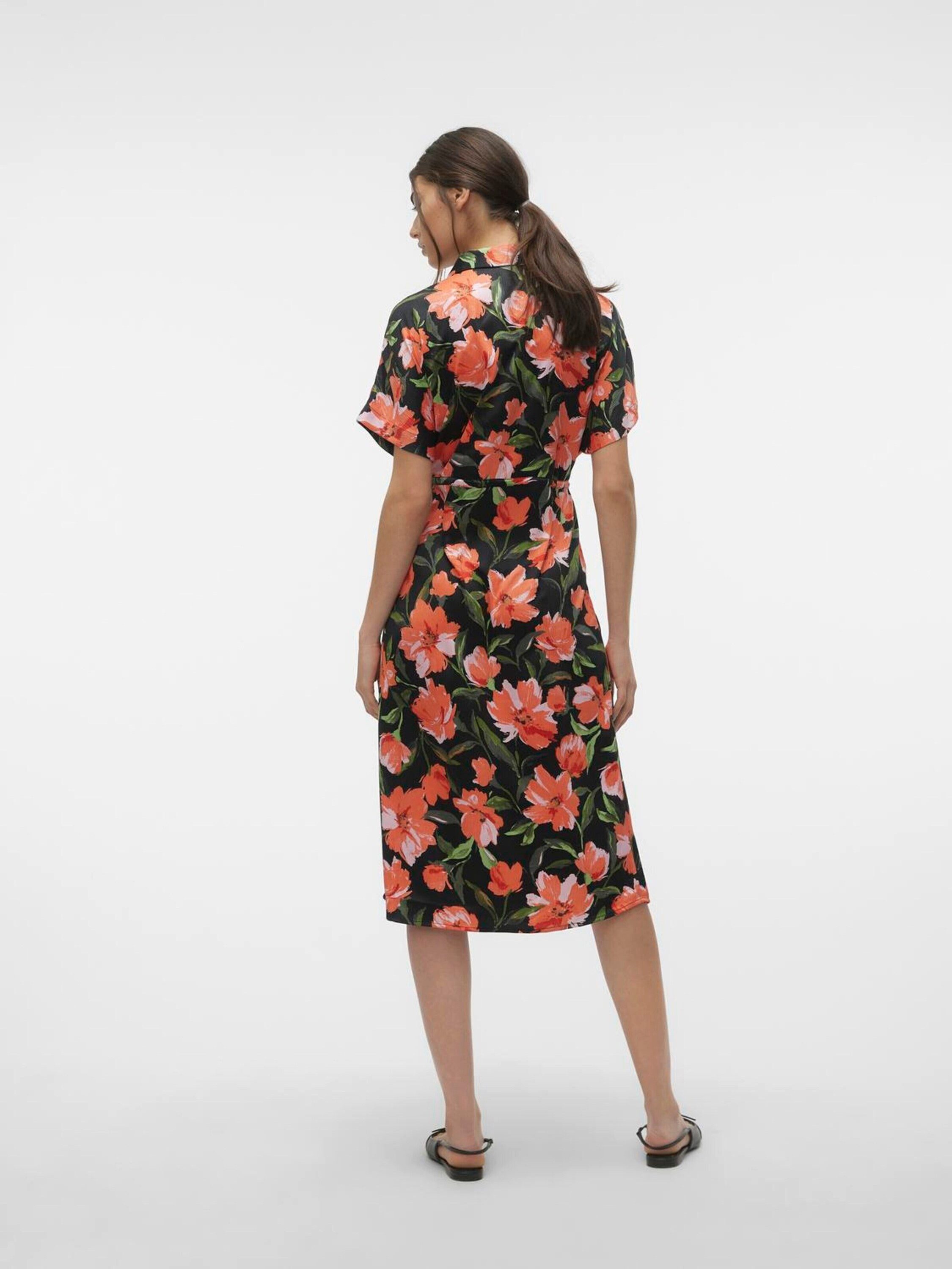 Vero Moda Midikleid VMLILLIAN (1-tlg) Drapiert/gerafft günstig online kaufen
