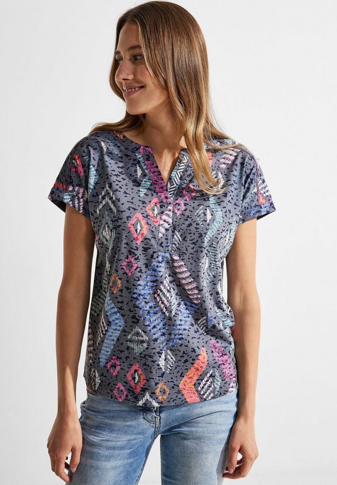 Cecil T-Shirt mit Ausbrenner Muster, Damen T-Shirt