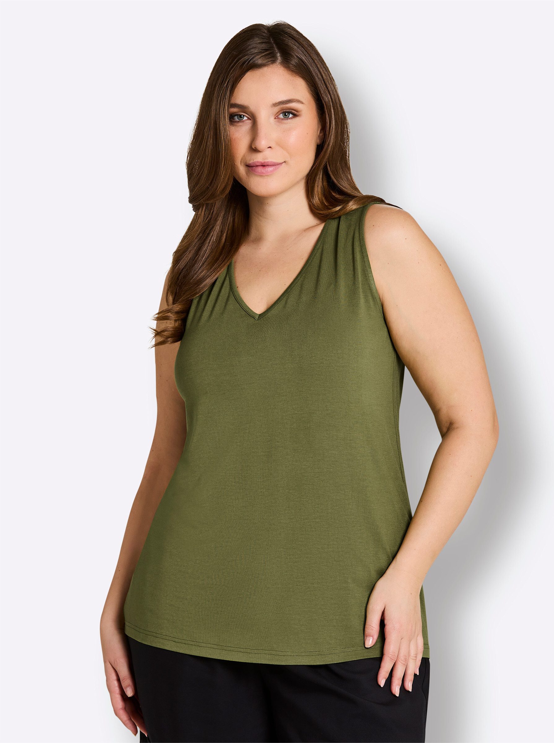 Sheego Strandkleid Shirttop Ärmellos