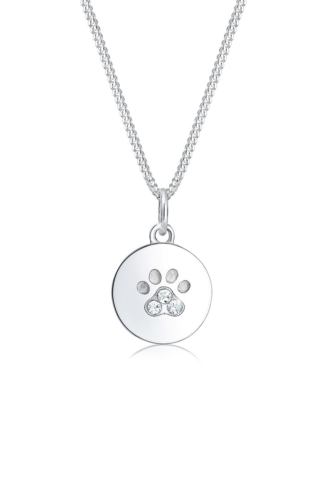 Elli Kette mit Anhänger Pfote Hund Katze 925 Silber, mit Kristallen von Swa günstig online kaufen