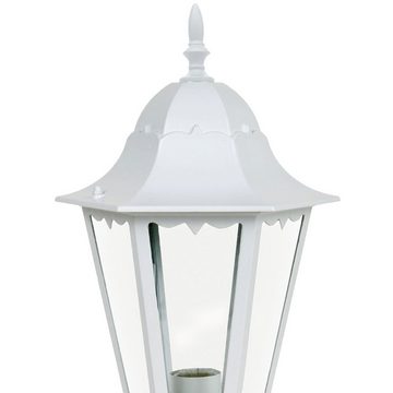 etc-shop LED Außen-Stehlampe, Leuchtmittel inklusive, Warmweiß, Außen Steh Lampe weiß Garten Weg Laterne ALU Balkon Sockel Leuchte im