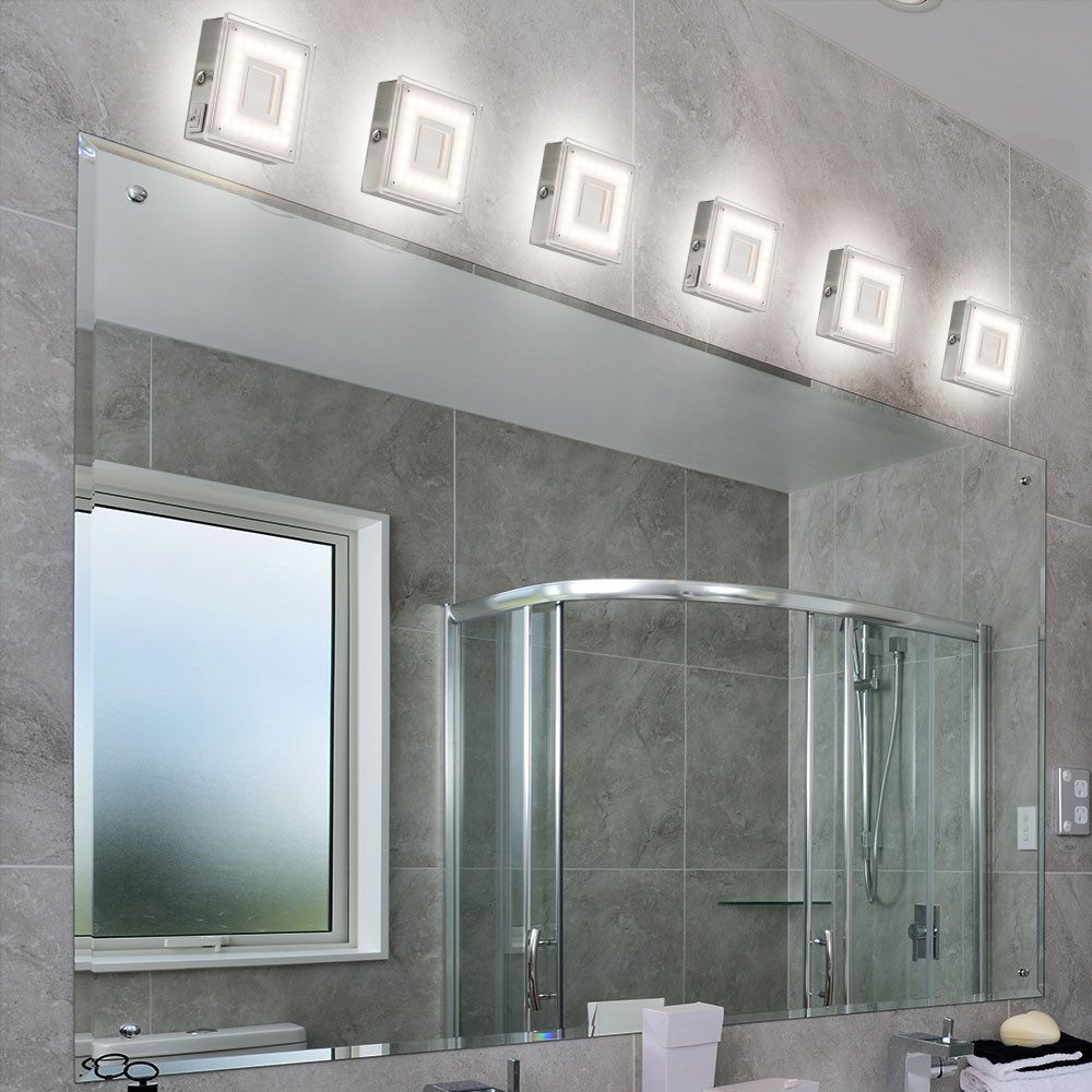 GLOBO LIGHTING LED Einbaustrahler, Leuchtmittel inklusive, Warmweiß, Wand Aufbauleuchte Innen Aufbaustrahler LED Flach Eckig LED 6x
