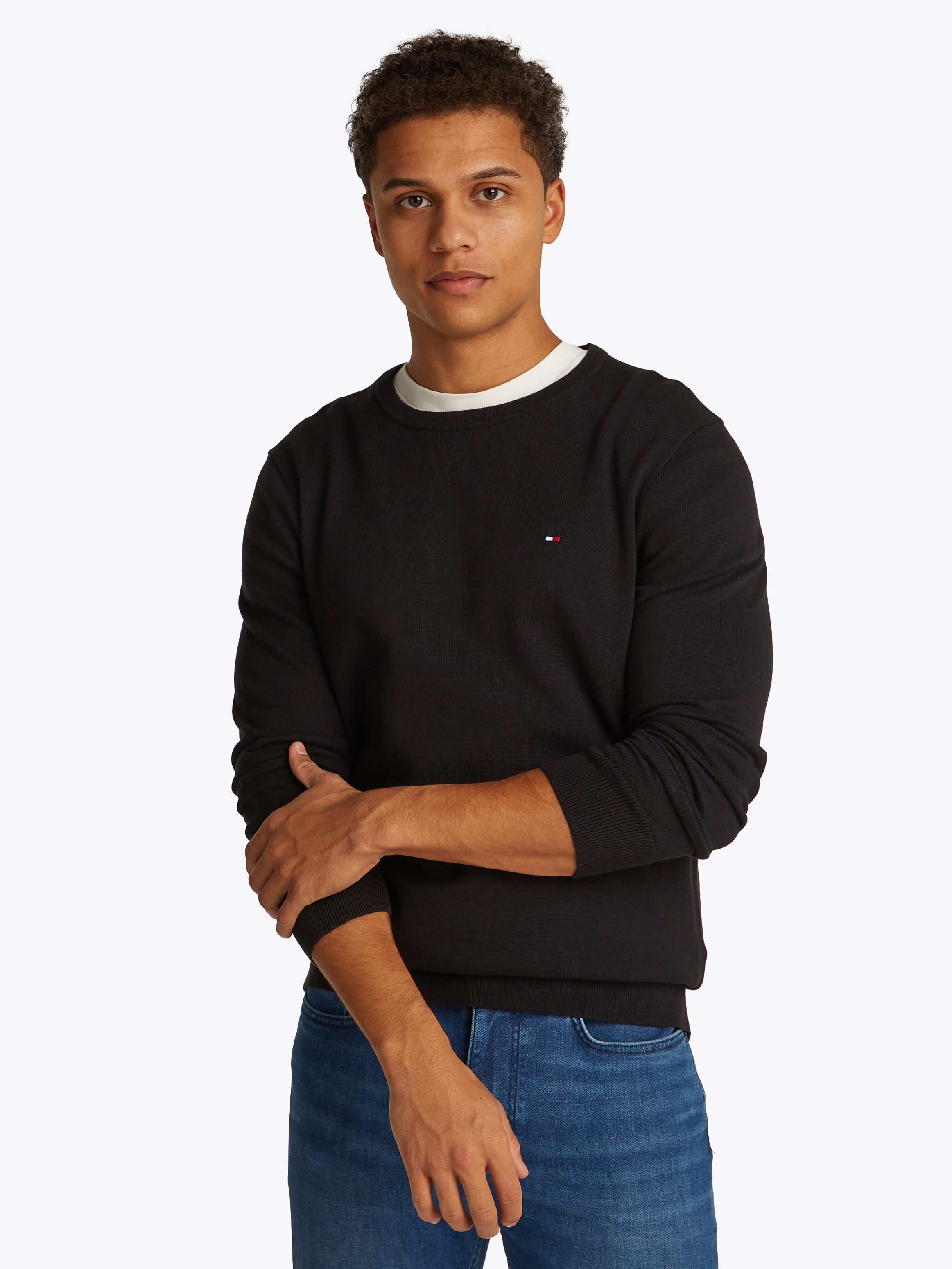 Tommy Hilfiger Rundhalspullover ESSENTIAL COTTON CREW günstig online kaufen