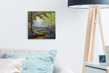 OneMillionCanvasses® Gemälde Gemälde - Natur - Wald - Blumen - Ölfarbe, (1 St), Leinwand Bilder für Wohnzimmer Schlafzimmer