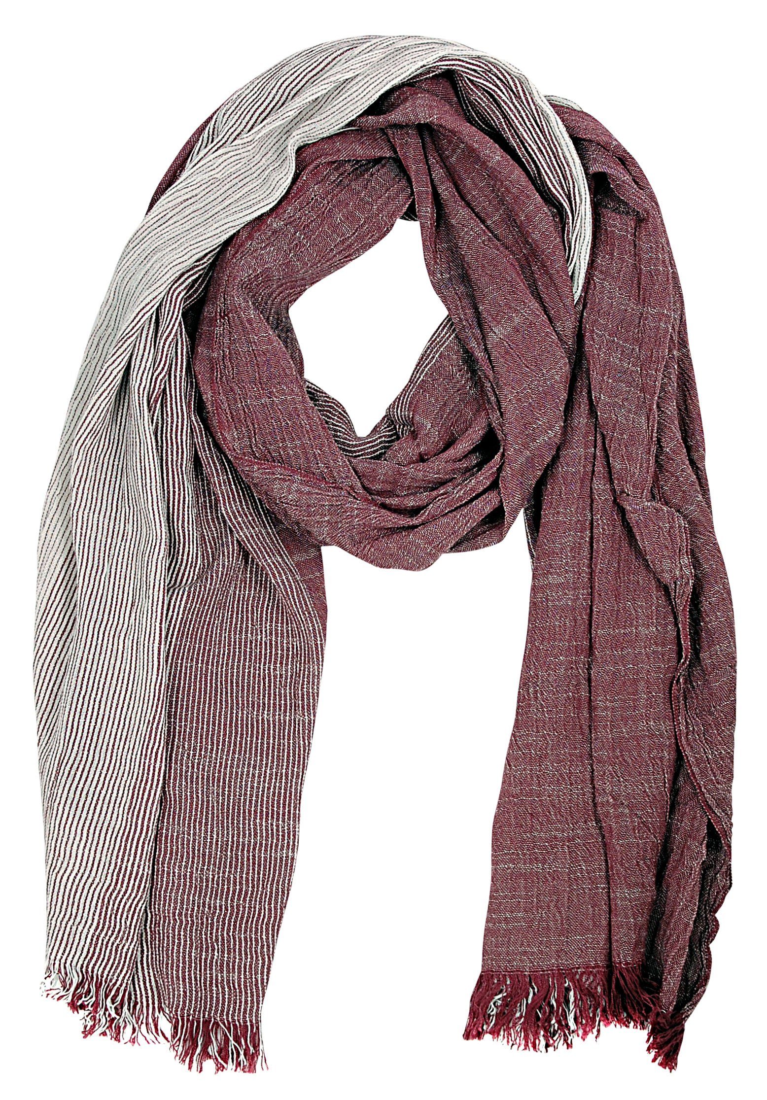 Bovari Modeschal Herren Schal – Baumwolle Viskose Mix – mehrfarbiger Streif günstig online kaufen