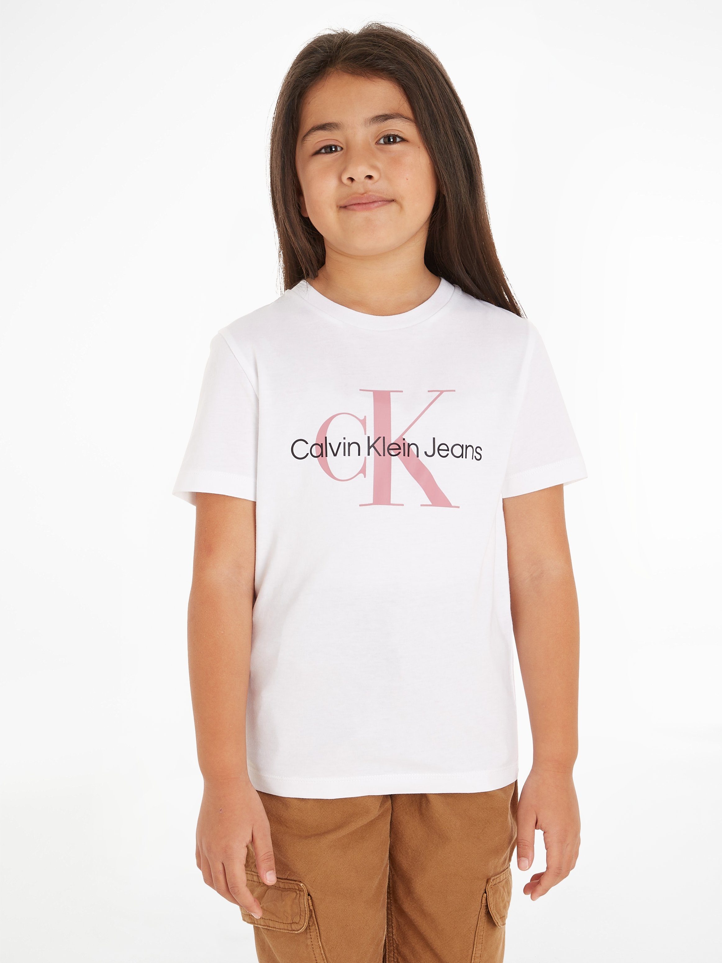 Calvin Klein T-Shirt MONOGRAM Bright T-SHIRT White Jeans CK SS