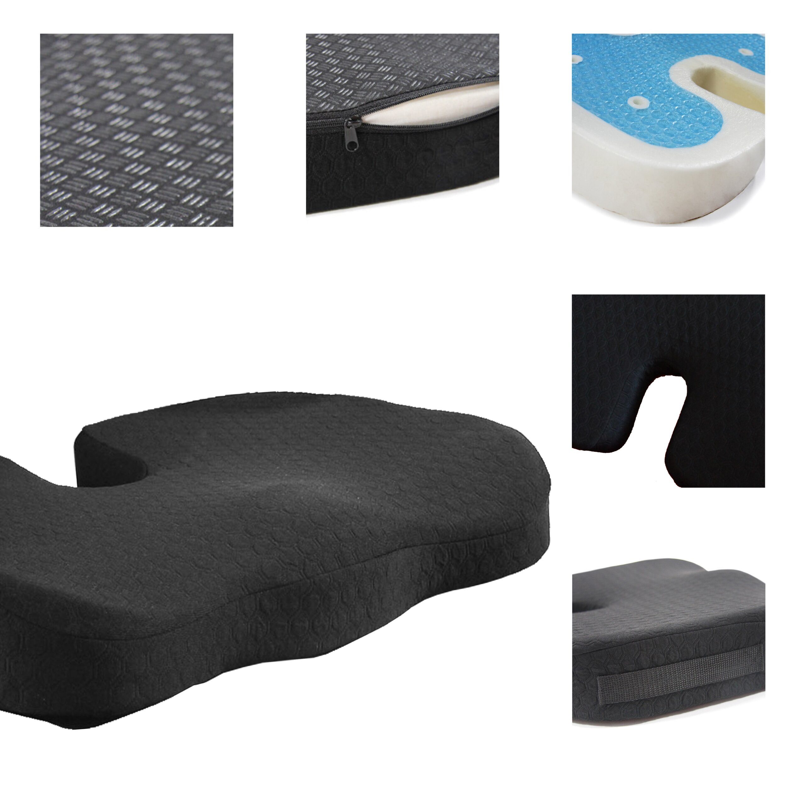hjh OFFICE Sitzkissen MEDISIT II Orthopädisches Kissen H/B/T:, Kissen mit Memory-Effekt, ergonomisch geformt
