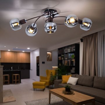 etc-shop LED Deckenspot, Leuchtmittel nicht inklusive, Deckenlampe Deckenleuchte Wohnzimmerlampe Küchenleuchte, Rauch Design