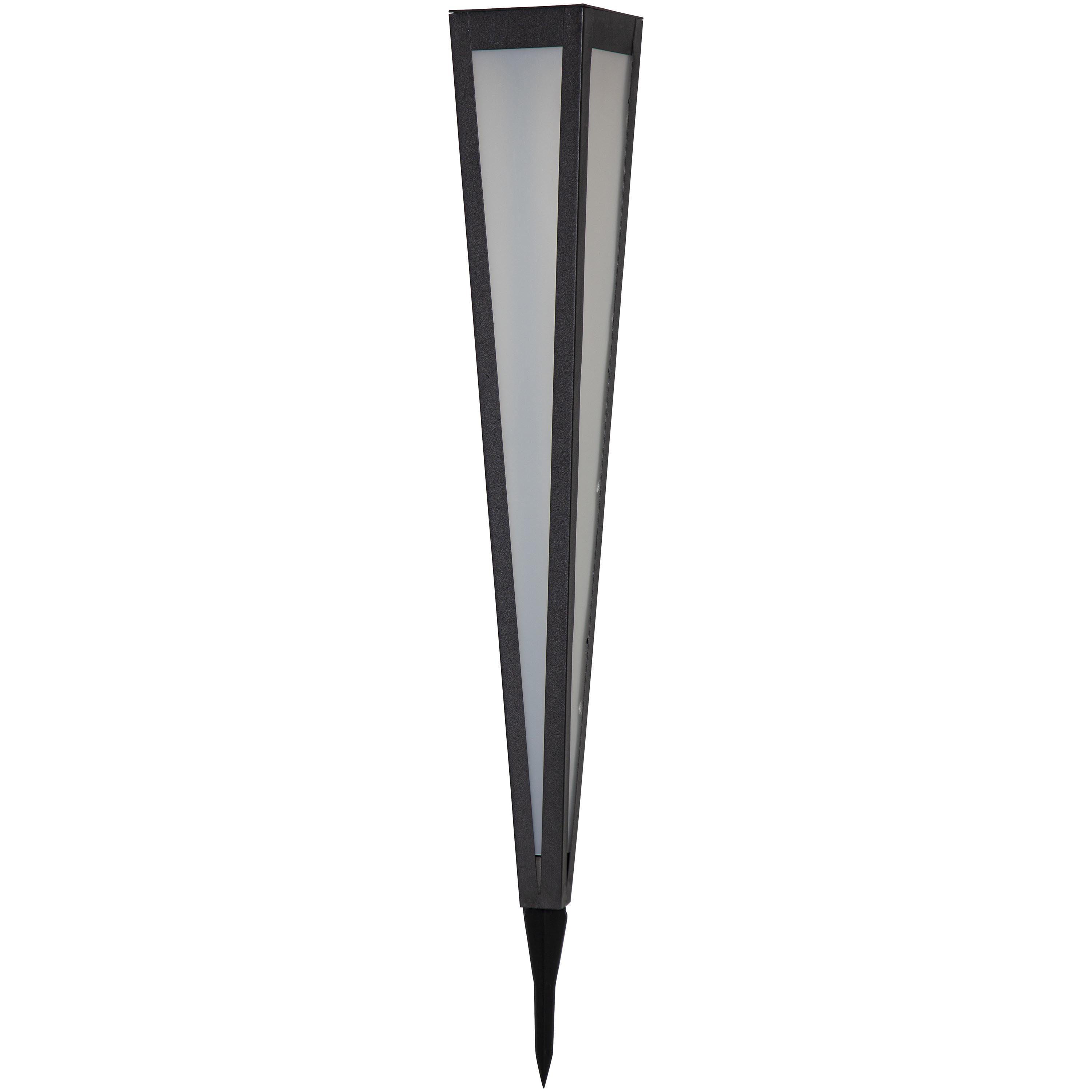 STAR TRADING LED Solarleuchte Wegeleuchte Pyramis, Solar-Wegeleuchte,Pyramis', hohe Pyramidenform, schwarzes Metall, war