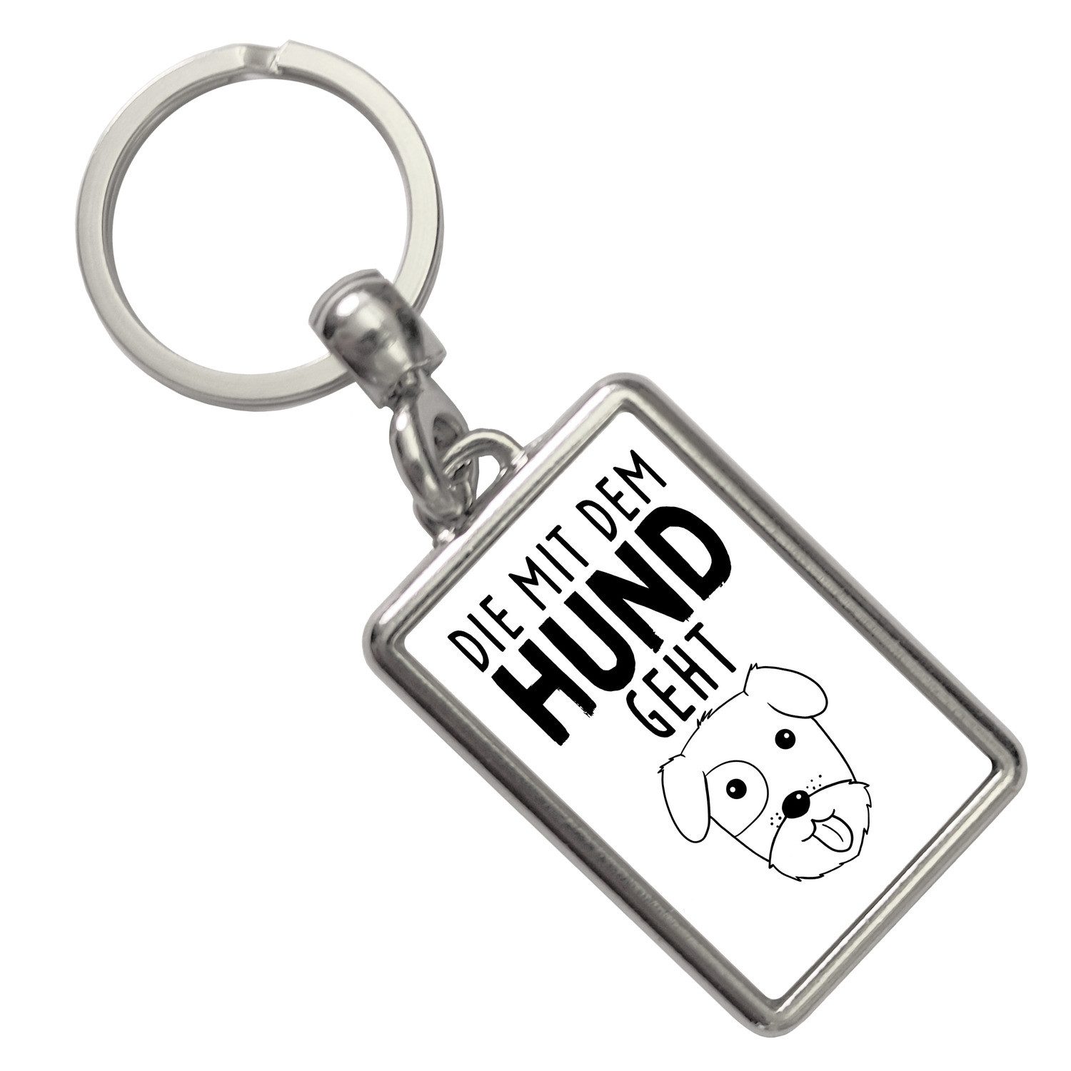 Schlüsselanhänger Die mit dem Hund geht Schlüsselanhänger