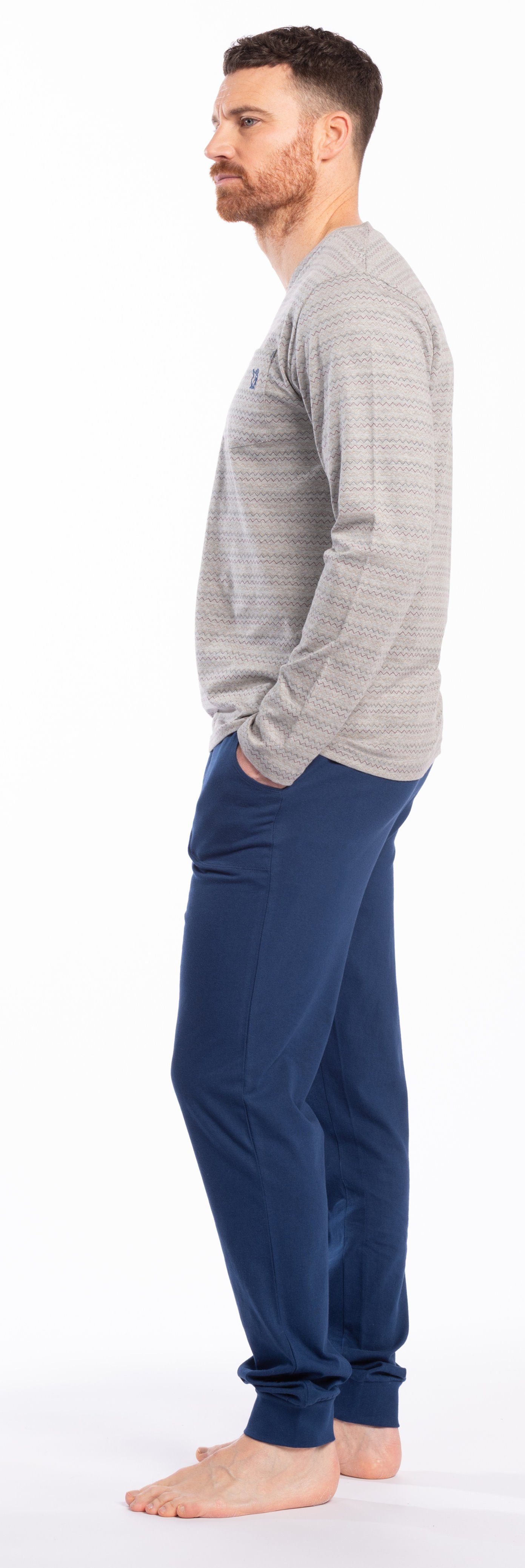 Eskimo Schlafanzug Herren Pyjama mit langem Arm (2 tlg) zeitlos elegant günstig online kaufen