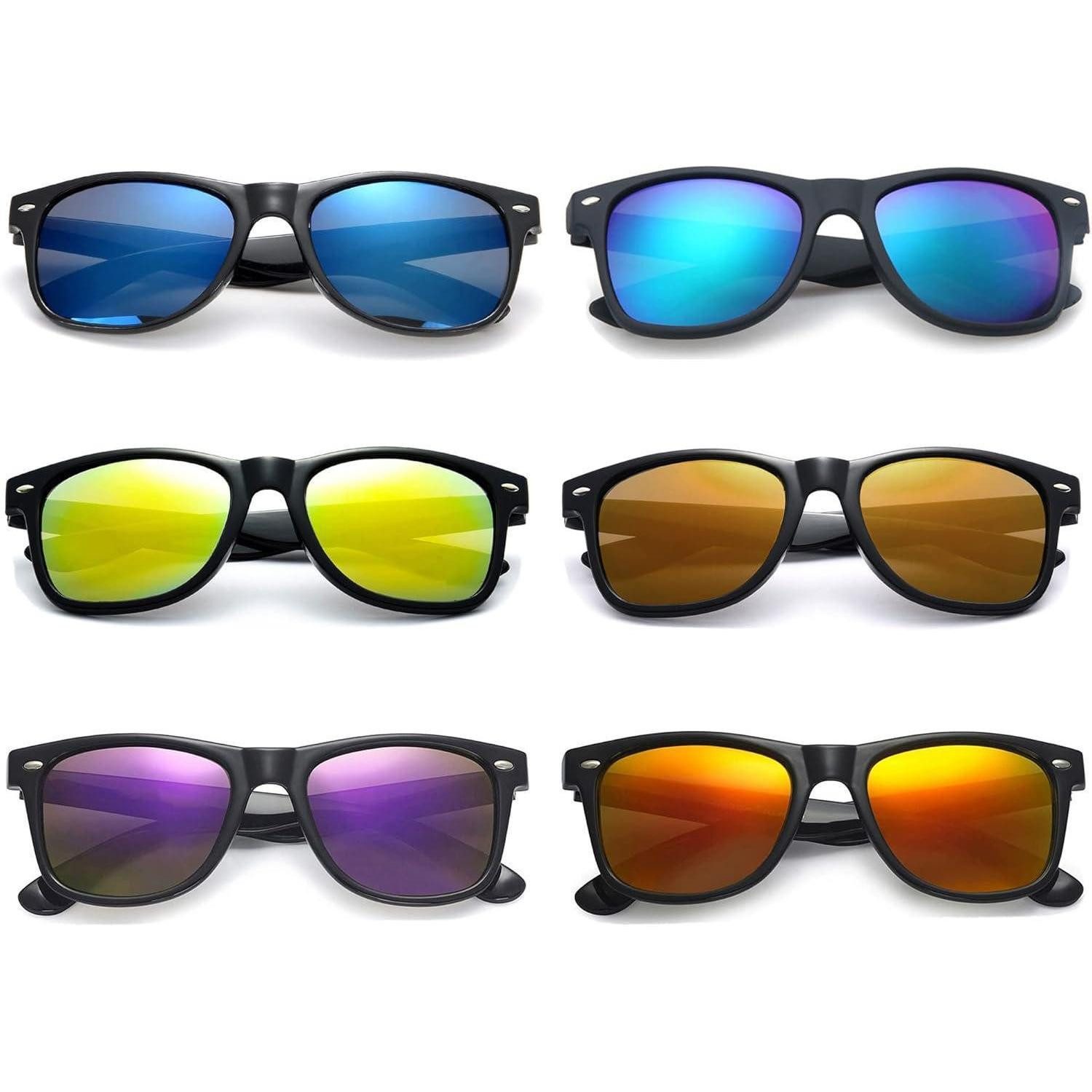 LuxusKollektion Retrosonnenbrille Sonnenbrillen 6er Set Bunt Neon Retro