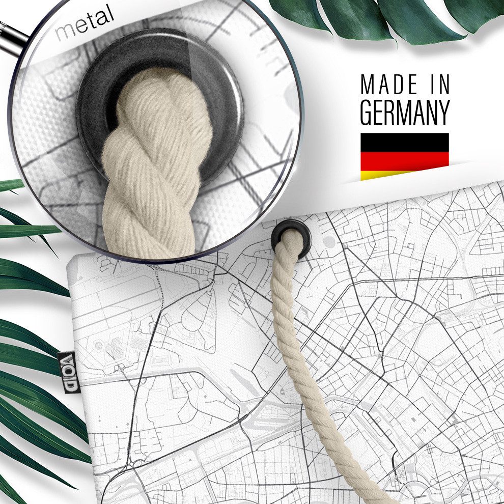 VOID Strandtasche (1-tlg), Berlin Map Beach Bag Hauptstadt Karte Stadt-Plan Berliner Bär Deutsch