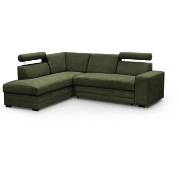 Beautysofa Polstergarnitur Roma, (modernes Set Eckgarnitur mit Sessel, Schlaffunktion, Bettkasten, verstellbare Kopfstützen), gepolstertes Ecksofa mit Sessel aus Bonnell-Federn für Wohnzimmer