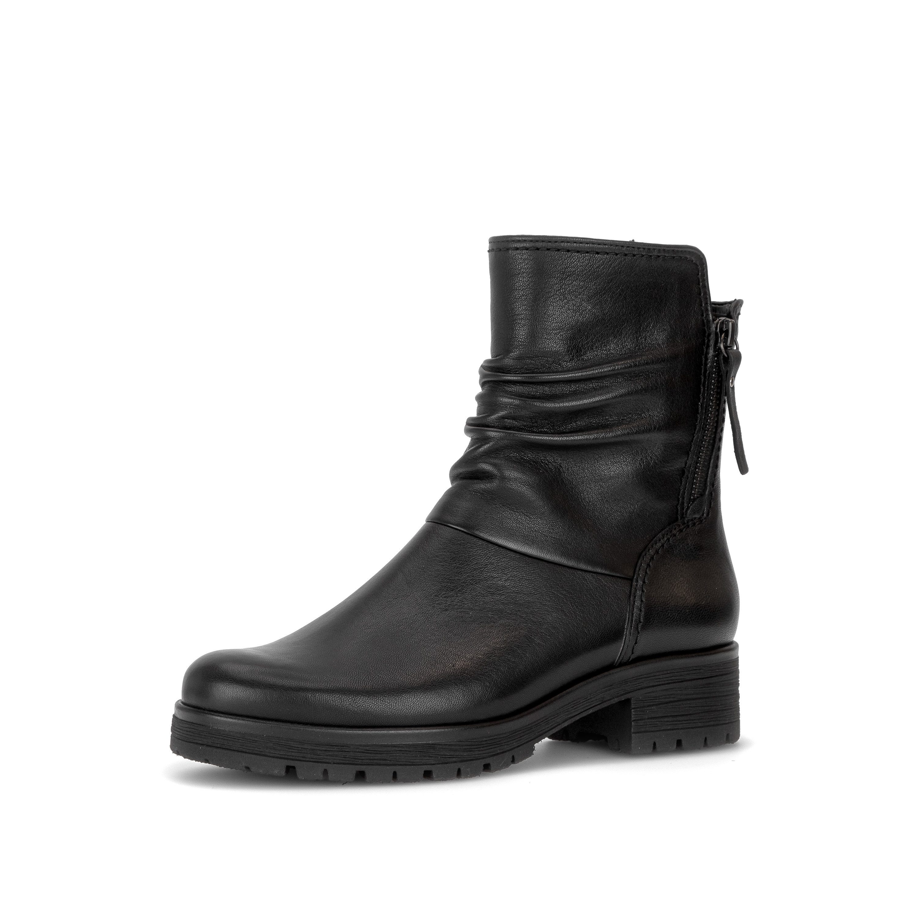 Gabor Stiefelette Blockabsatz, Businessboots mit Zierreißverschluss außen, G-Weite